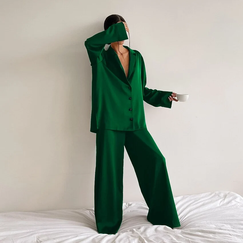 Luxuri?ses Satin-Pyjama-Set f��r Damen
