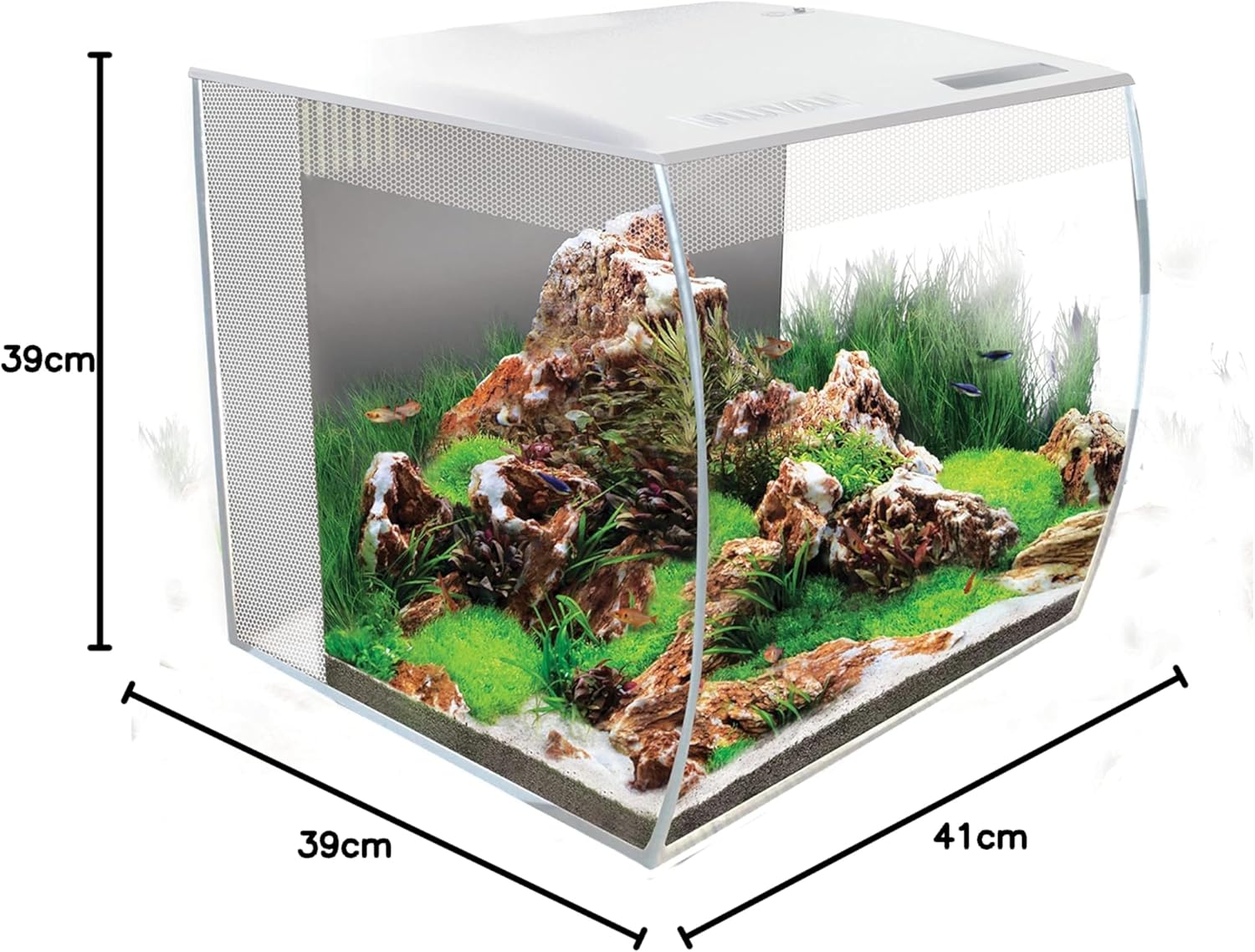 Fluval Flex Aquarium 123L, Süßwasser Aquarium, schwarz