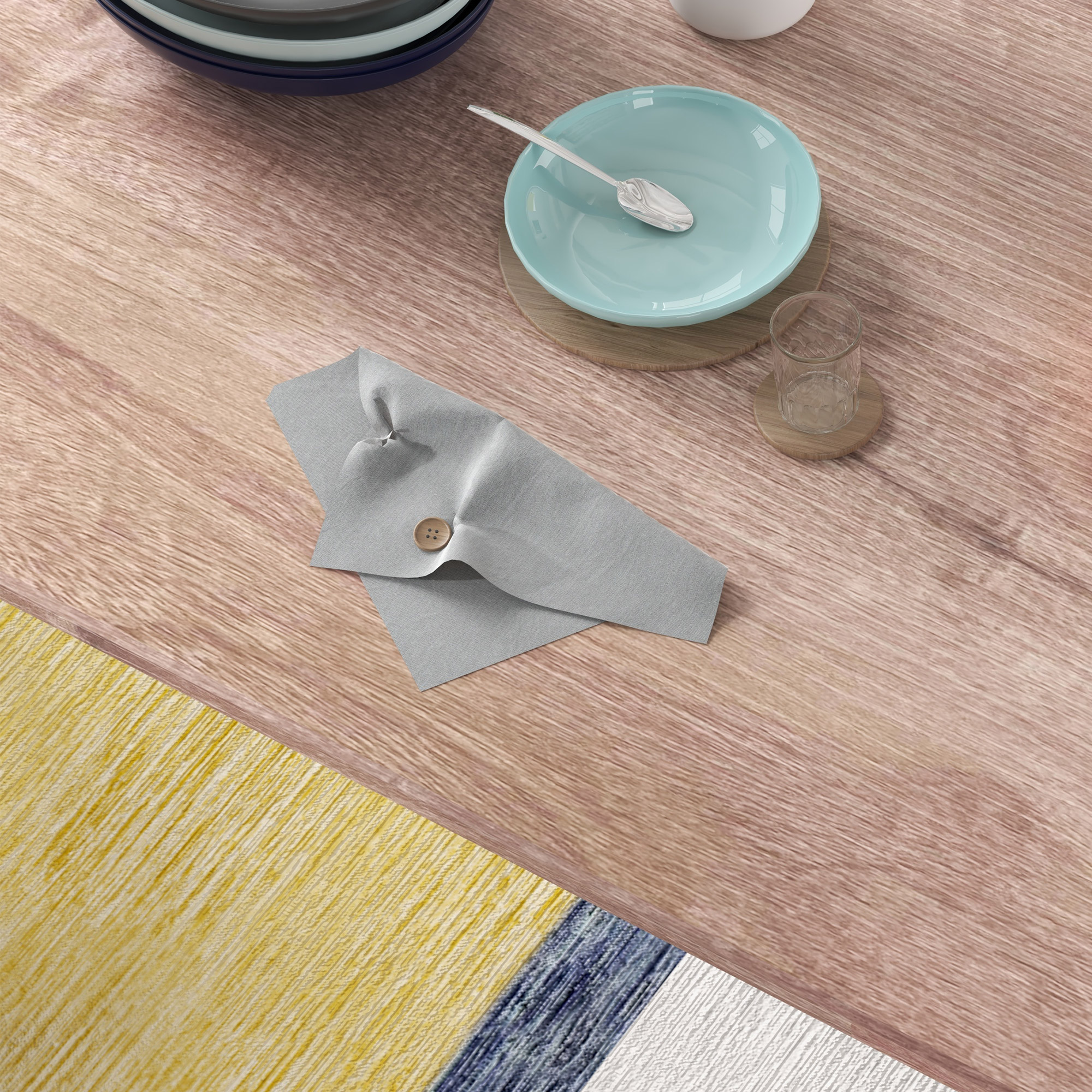 5-delige Eetgroep Eettafel met Stoelen Zitgroep, Modern Ontwerp, Natuur + Wit