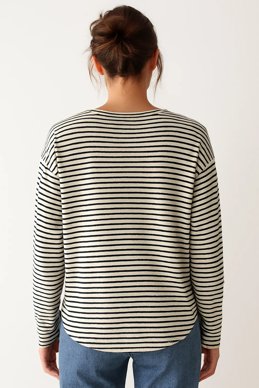 Gestreiftes Longsleeve Damen | Bequemes Langarmshirt mit Rundhals | Locker sitzendes Sweatshirt im maritimen Streifen-Look