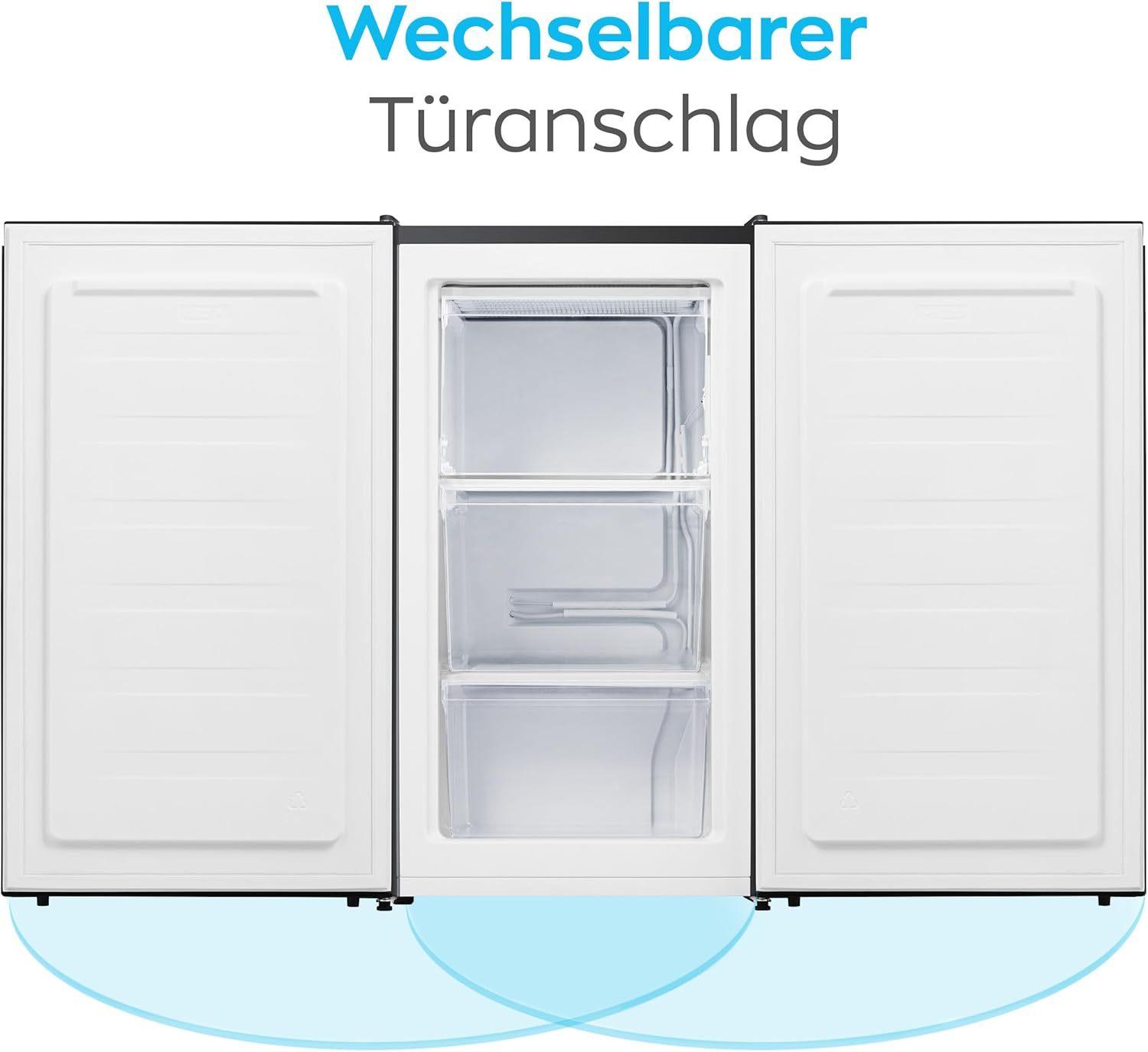 Heinrich´s Gefrierschrank 61Liter -18°C Freezer, 3x Gefrierschublade, 7 Stufen Temperaturregler, Airflow, wechselbarer Türanschlag weiß