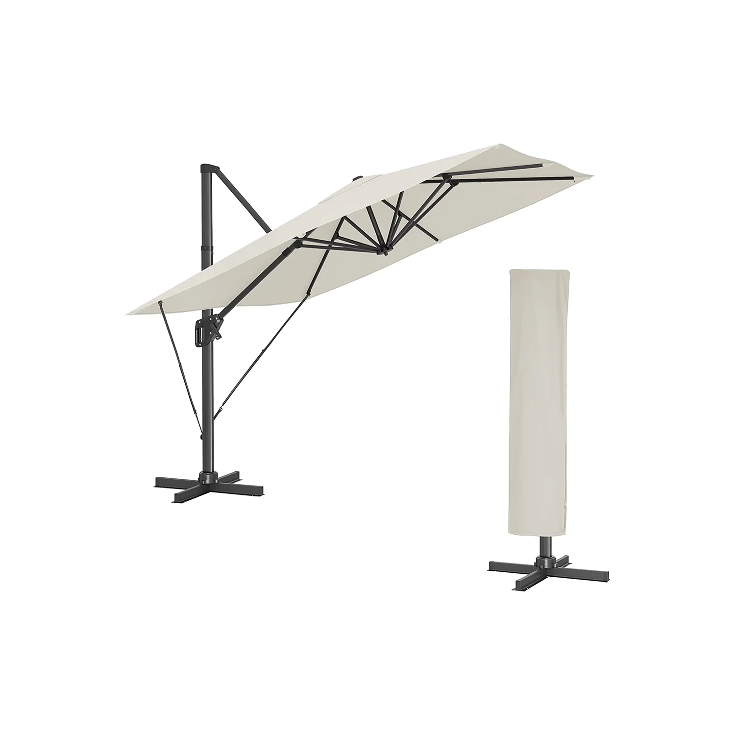 2025 360�� draaibare parasol met slinger en standaard