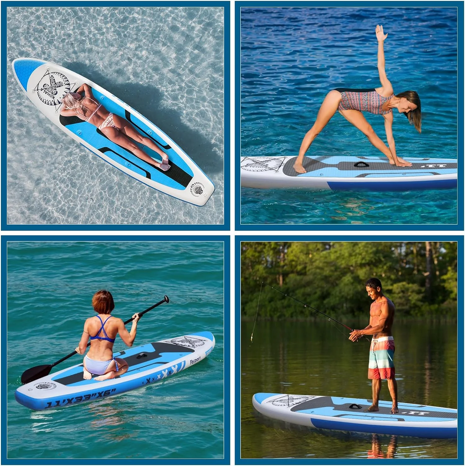 Premium-Stand-Up-Paddle-Board, Yoga-Board mit strapazierf?higem SUP-Zubeh?r und Tragetasche | Breiter Stand, Surf-Kontrolle, rutschfestes Deck, Leine, Paddel und Pumpe f��r Jugendliche und Erwachsene