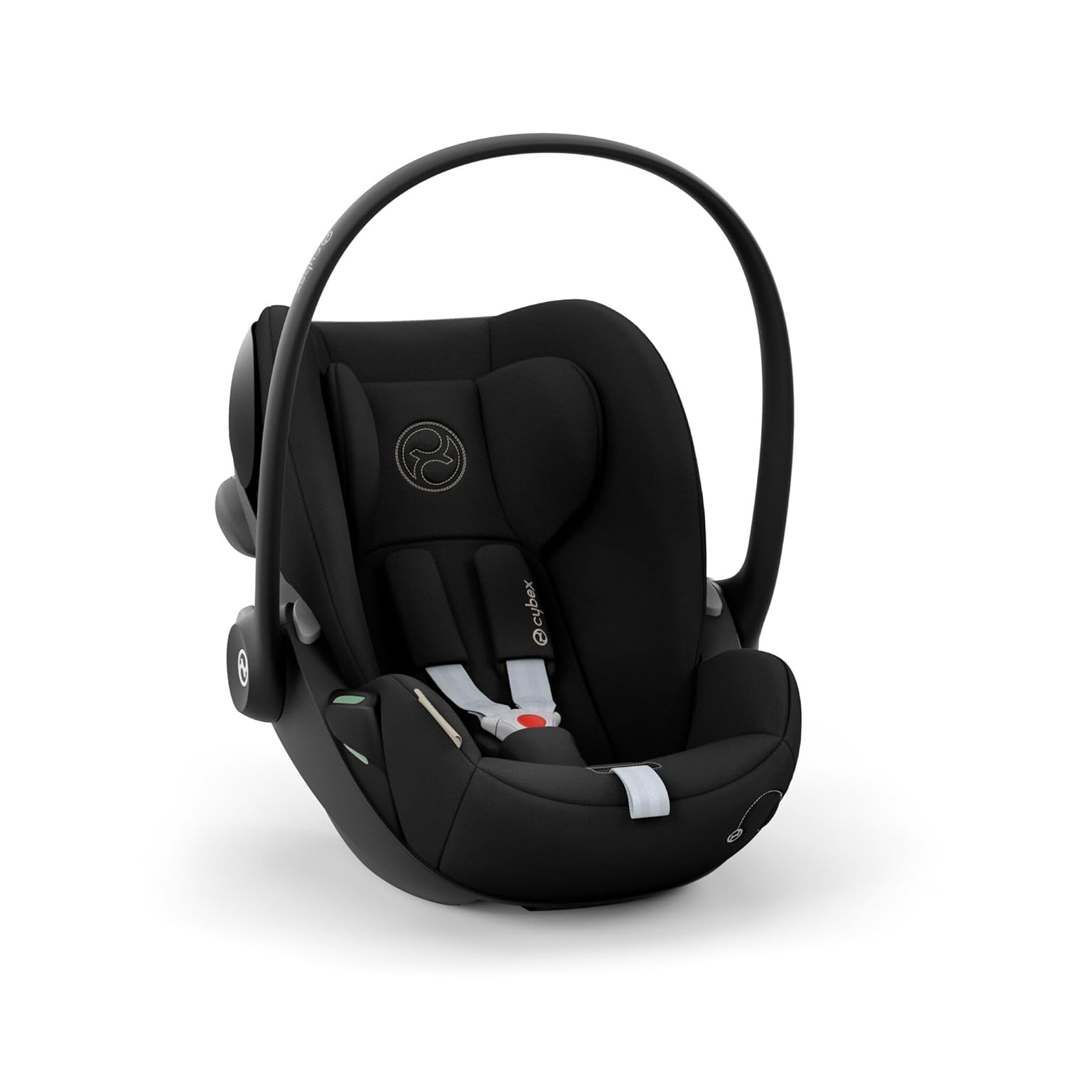CYBEX Gold Babyschale Cloud G i-Size Comfort, Inkl. Neugeboreneneinlage, Ab Geburt bis ca. 24 Monate, Für Kinder ab 40 cm bis 87 cm, Max. 13 kg, Moon Black