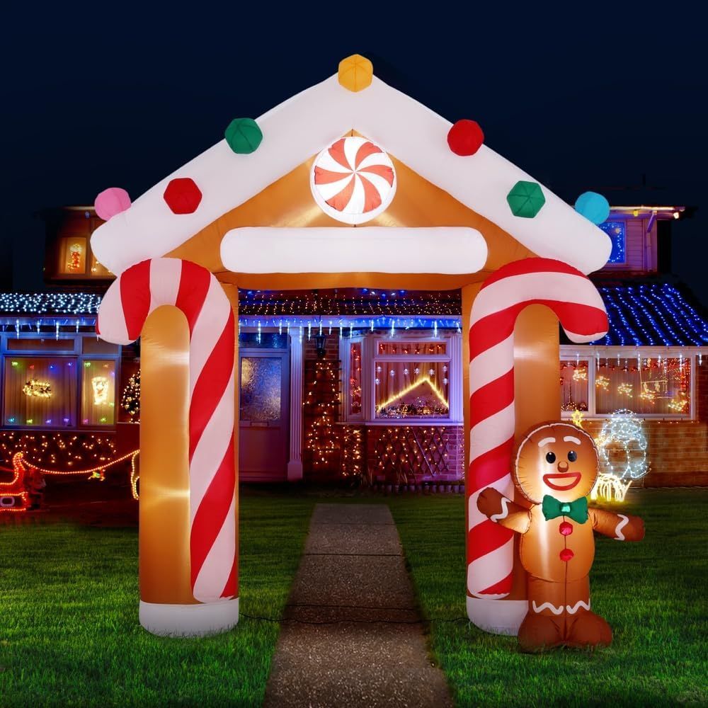 Jingle Jollys 2.8M Illuminated Christmas Gingerbread Archway Decoration