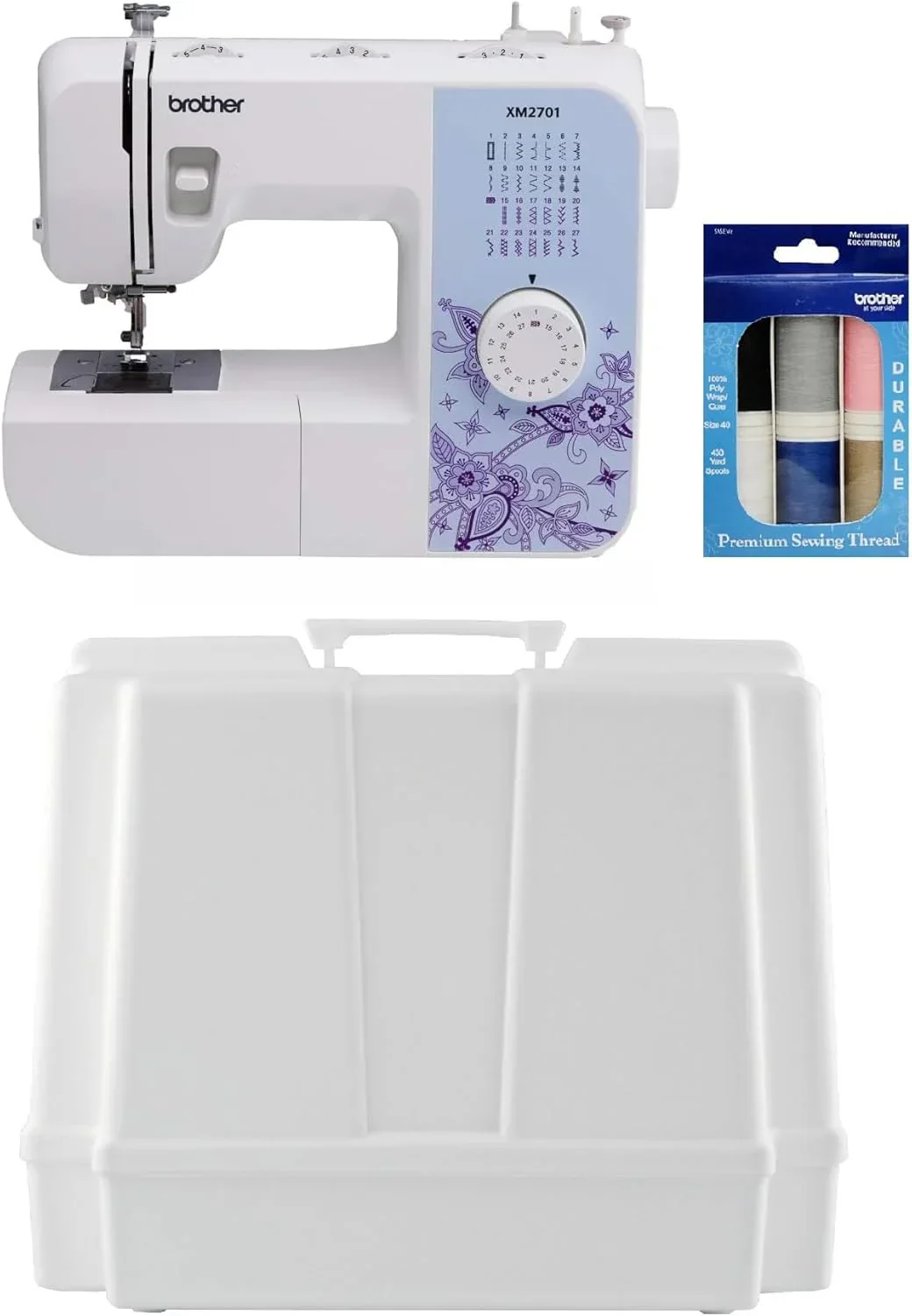 Brother XM2701 Sewing Machine Lightweight Full Featured 27 Stitches 6 Included Feet