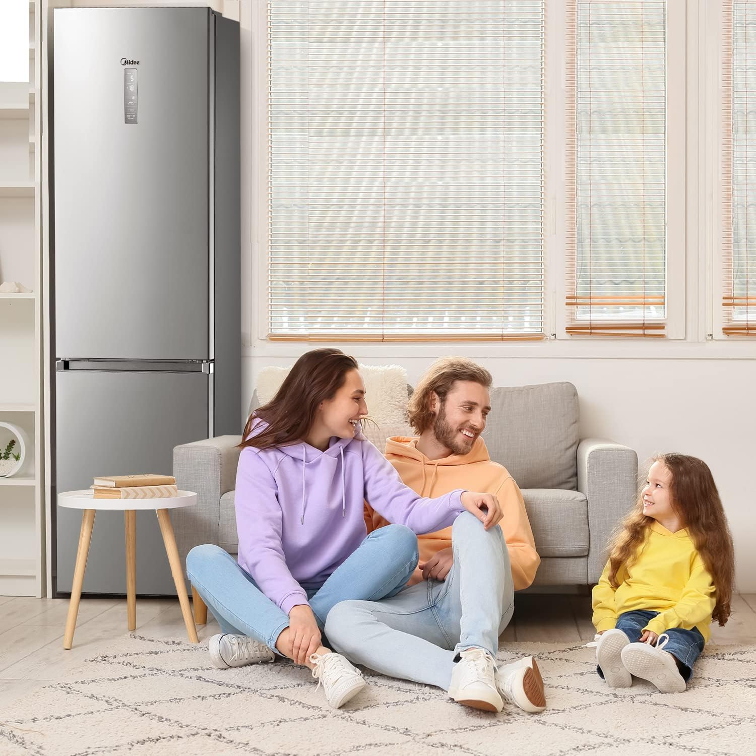 Midea MERB276FGE02A Fridge/Freezer Combination, 180 cm Height, NoFrost, Double Control, Super Cooling Function, 219 kWh per Year, Fridge Capacity 199 L, 71 L Freezer Capacity