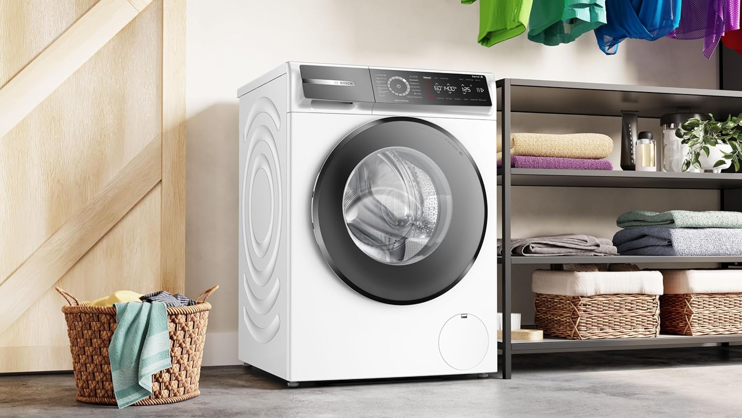 Bosch WGB244010, Serie 8, Smarte Frontlader Waschmaschine, 9 kg, 1400 UpM, Made in Germany, intelligente Waschmittel Dosierung i-Dos, entfernt 16 Fleckenarten, SpeedPerfect, spart Wasser & Energie