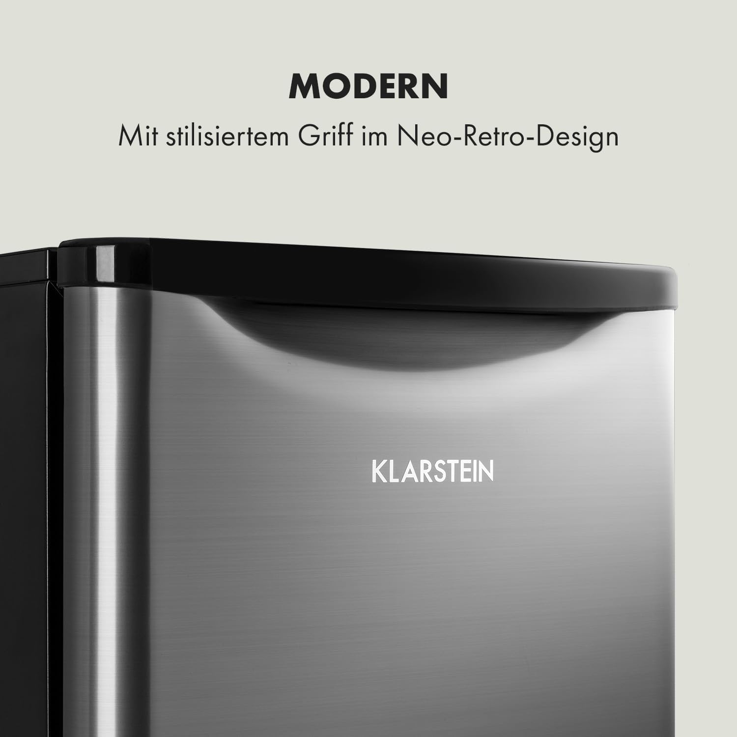Klarstein Yummy - Kühlschrank, mit Gefrierfach, Kühlmittel: R600a, 41 dB, 1 x Gitterboden, inkl. Tropfschale, 47 L, Gefrierfach: 3 Liter, Kühlschrank: 44 L, schwarz/silber