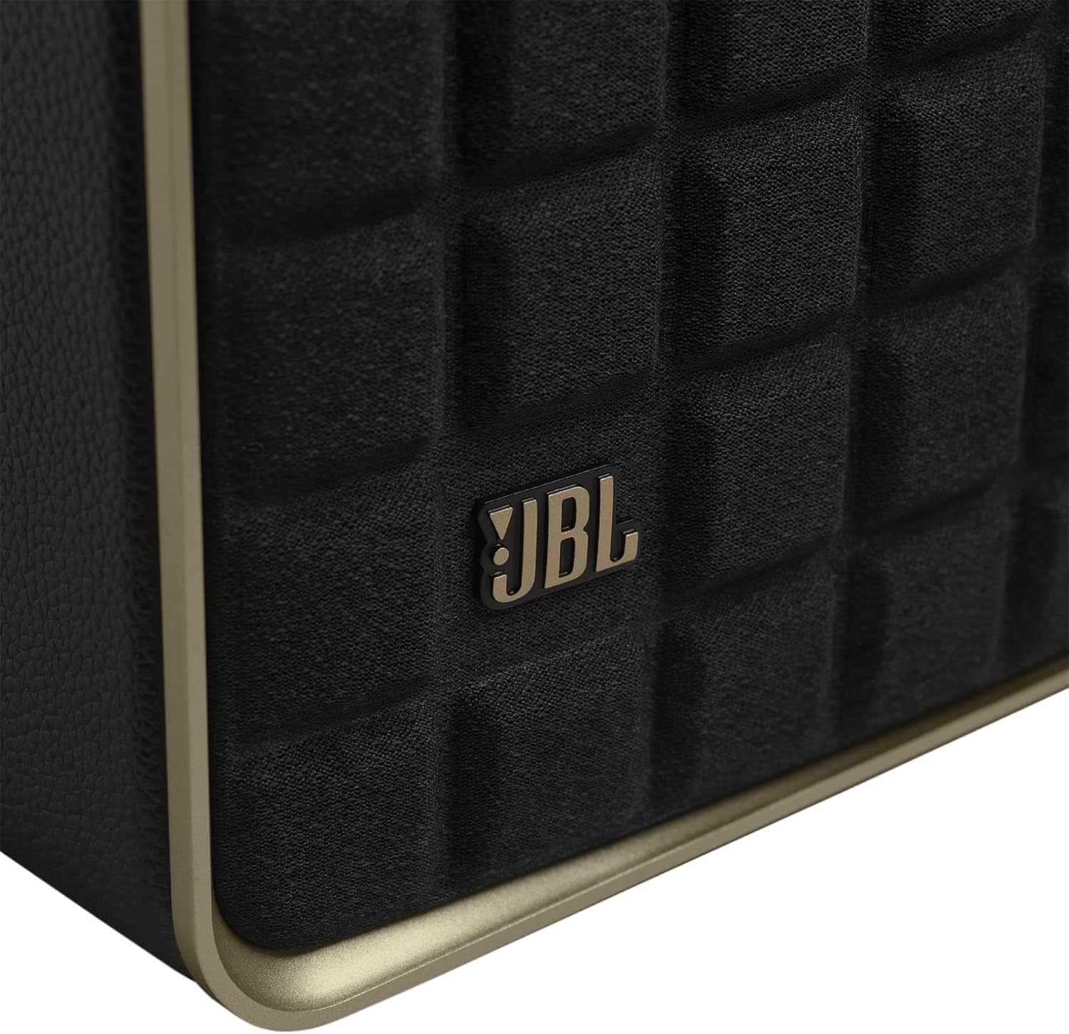 JBL Authentics 200 Smart Home Lautsprecher – 70er Jahre Retro-Design Bluetooth Box – Mit Quadrex Grill, Google Assistant, Alexa, AirPlay und JBL One App – Schwarz