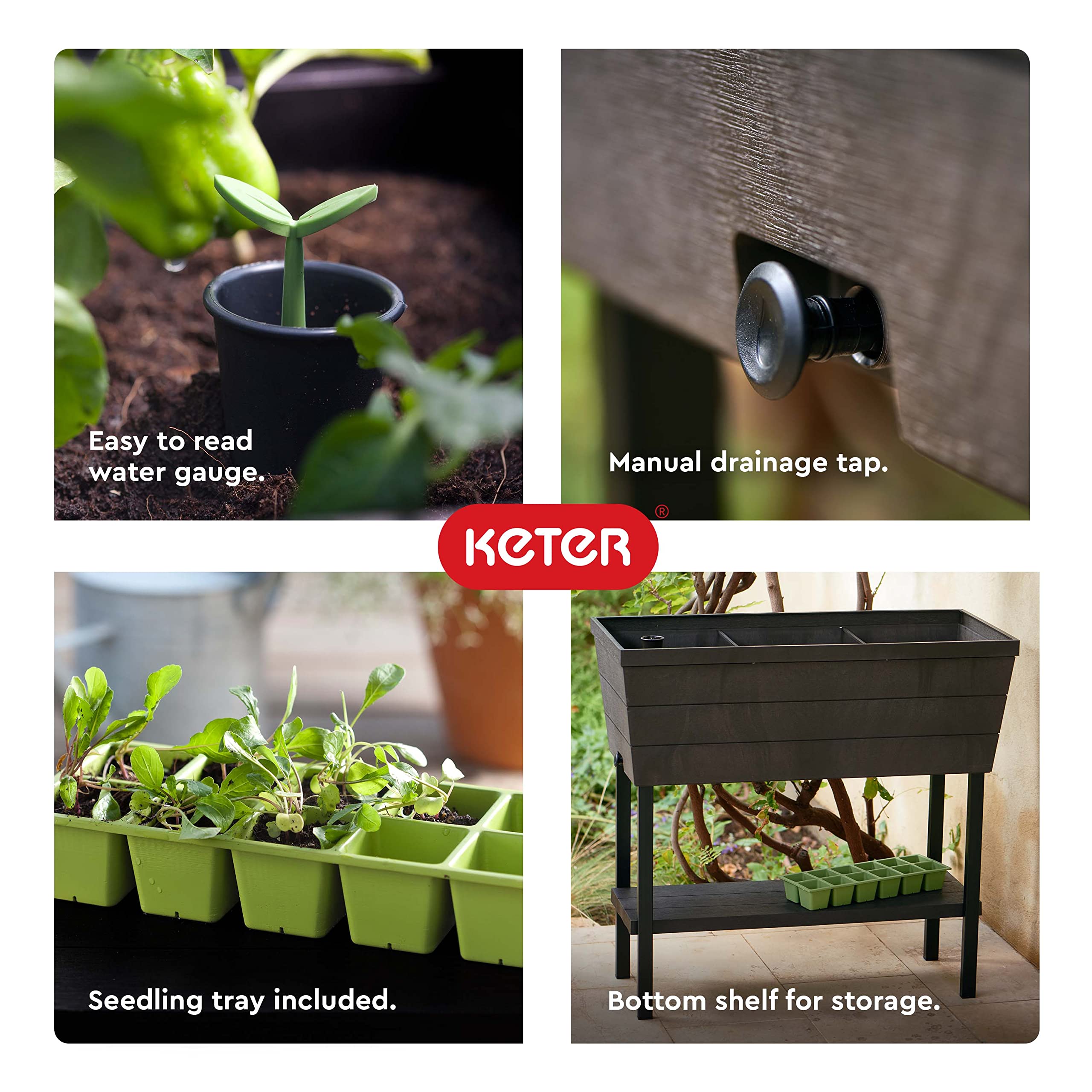 Keter Bloomer Plastic Elevated Graphite