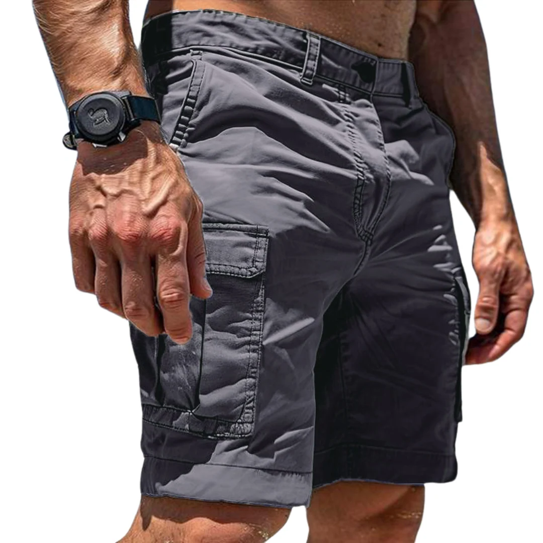 Herren Cargo Shorts aus Baumwolle | Leichte kurze Hose mit praktischen Seitentaschen f��r Freizeit und Outdoor | Cargobermuda