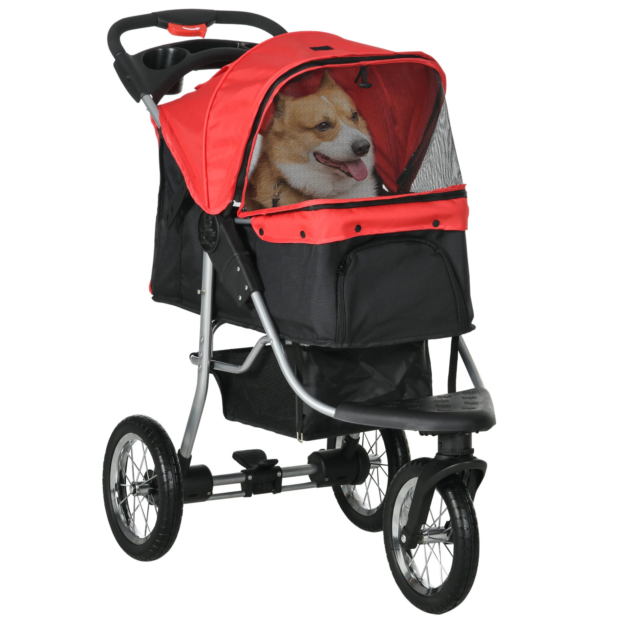 hondentrolley hondenbuggy rood zwart