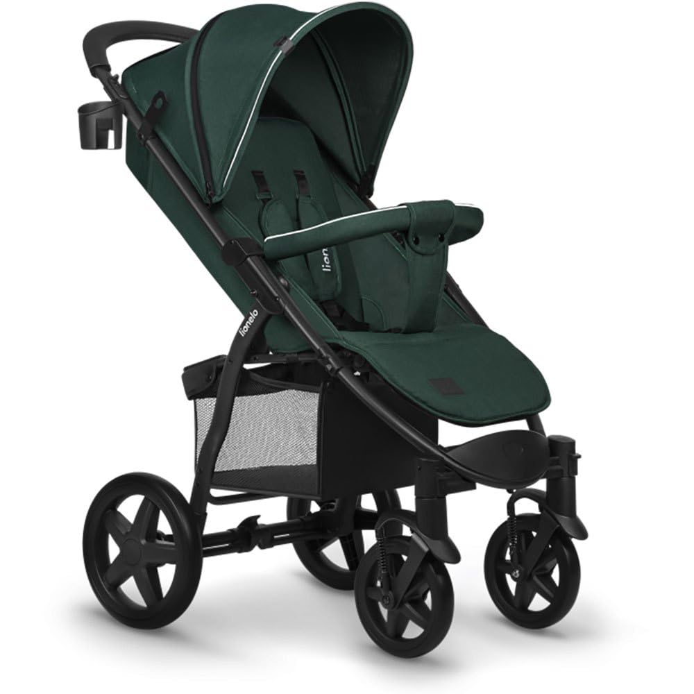LIONELO Annet Plus Buggy bis 22 kg mit Liegefunktion, Kinderwagen klein zusammenklappbar mit Zubehör, Eva-Schaum-Räder, Moskitonetz, Fußdecke Getränkehalter, Korb