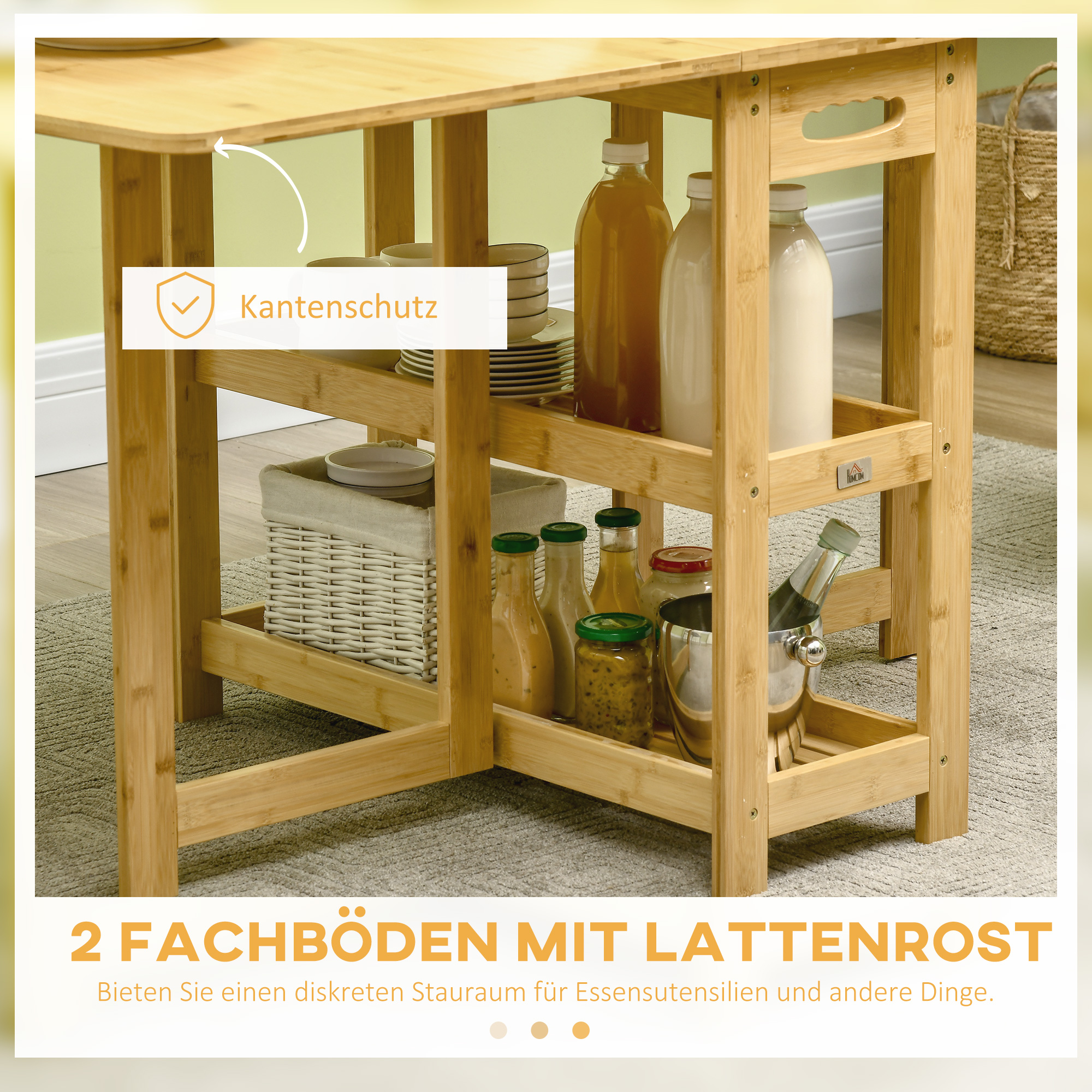 eettafel klaptafel met opbergvakken eetkamertafel keukentafel naturel hout