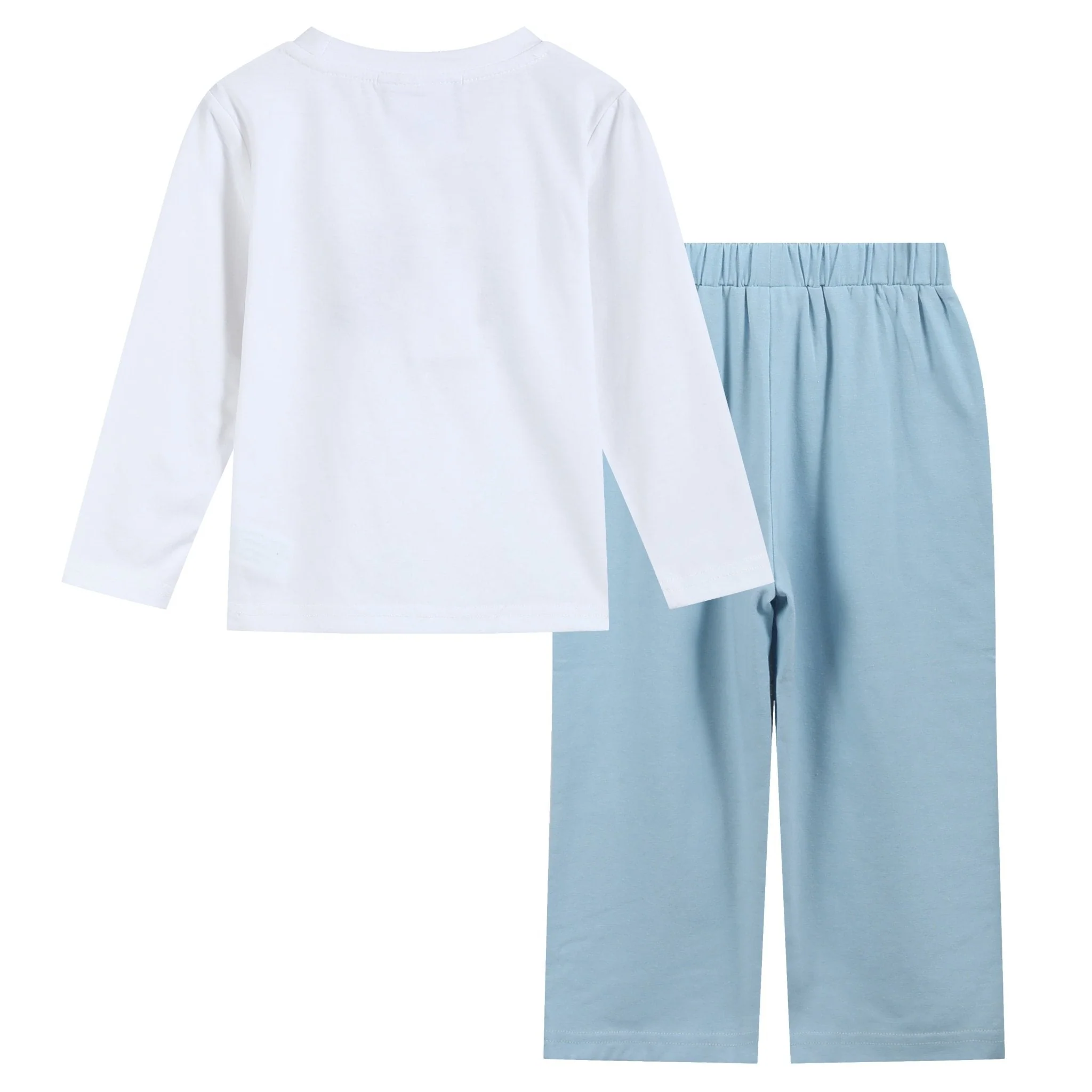 White Santa Christmas Tree Shirt and Blue Pants Set