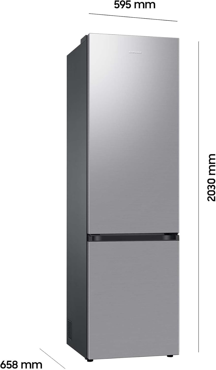 Koel-vriescombinatie, koelkast met vriesvak, 203 cm, 390 l totaal volume, 114 l vriesvak, AI Energy Mode, RVS-look, RL38C600CSA/begane grond