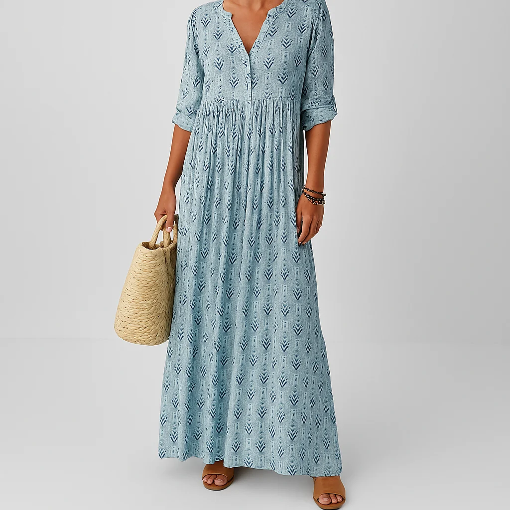 Damen-Maxikleid mit Boho-Print