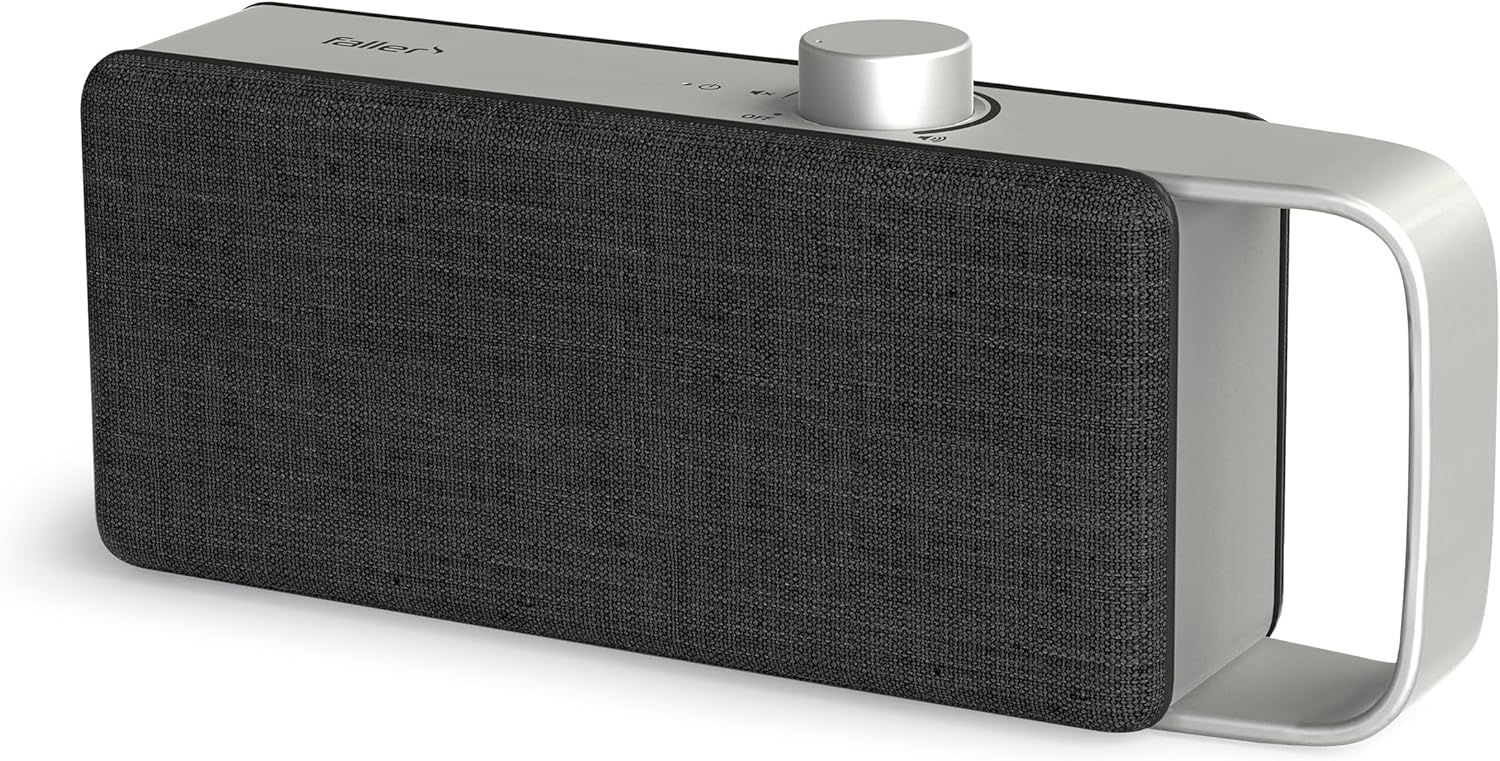 faller Oskar TV Lautsprecher/Soundbar mit Clear Voice (tragbar, kabellos, einfache Bedienung, Aluminiumgeh?use)