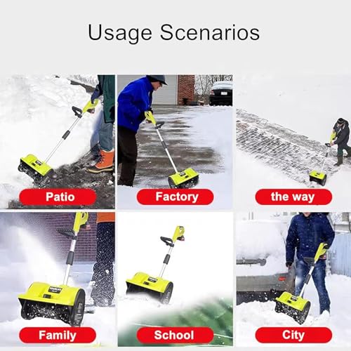 WaaYb Spazzaneve Spazzolato con Pala per Rimozione Neve Senza Fili, Spazzaneve Elettrico con Regolazione in 3 Direzioni, Spazzaneve a Spinta Manuale con Pala da Neve Distanza di Lancio di 20 FT : Amazon.it: Giardino e giardinaggio