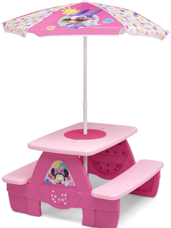 2025 Delta Children 4-zits Activiteiten-Picknicktafel Minnie Mouse