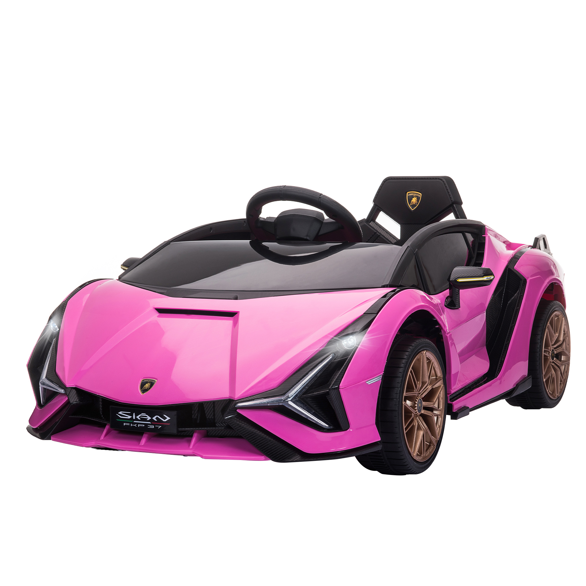 Kinder Elektrische Auto, Lamborghini, 3-5 km/u, Afstandsbediening, voor 3-5 Jaar, Roze