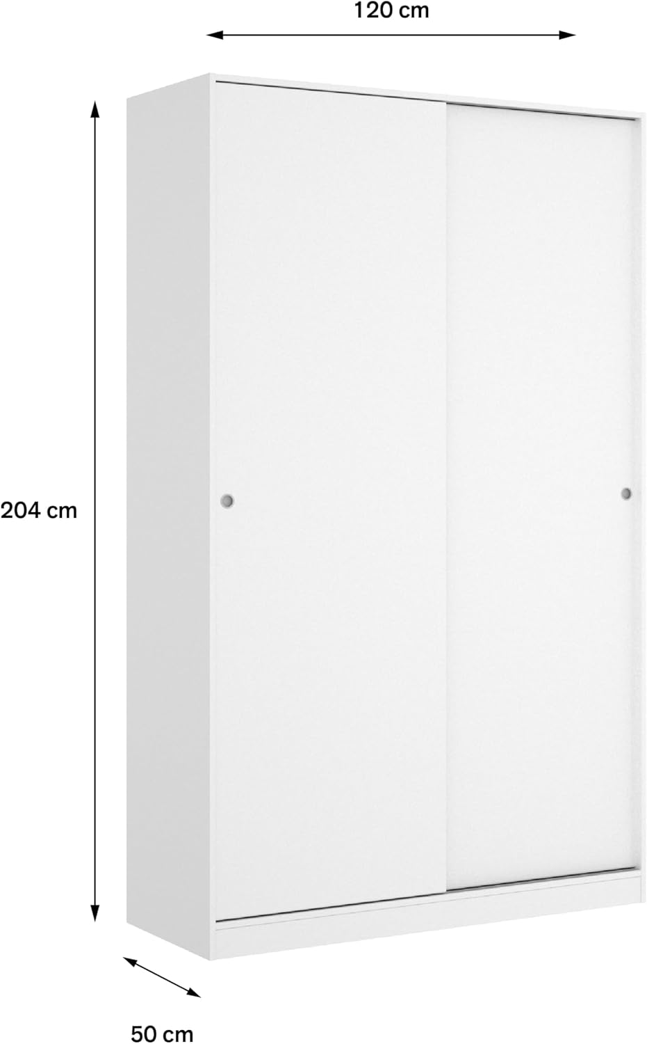 DEKIT GRUPO RIMOBEL Wardrobe with two sliding doors White, 204x120x50 cm