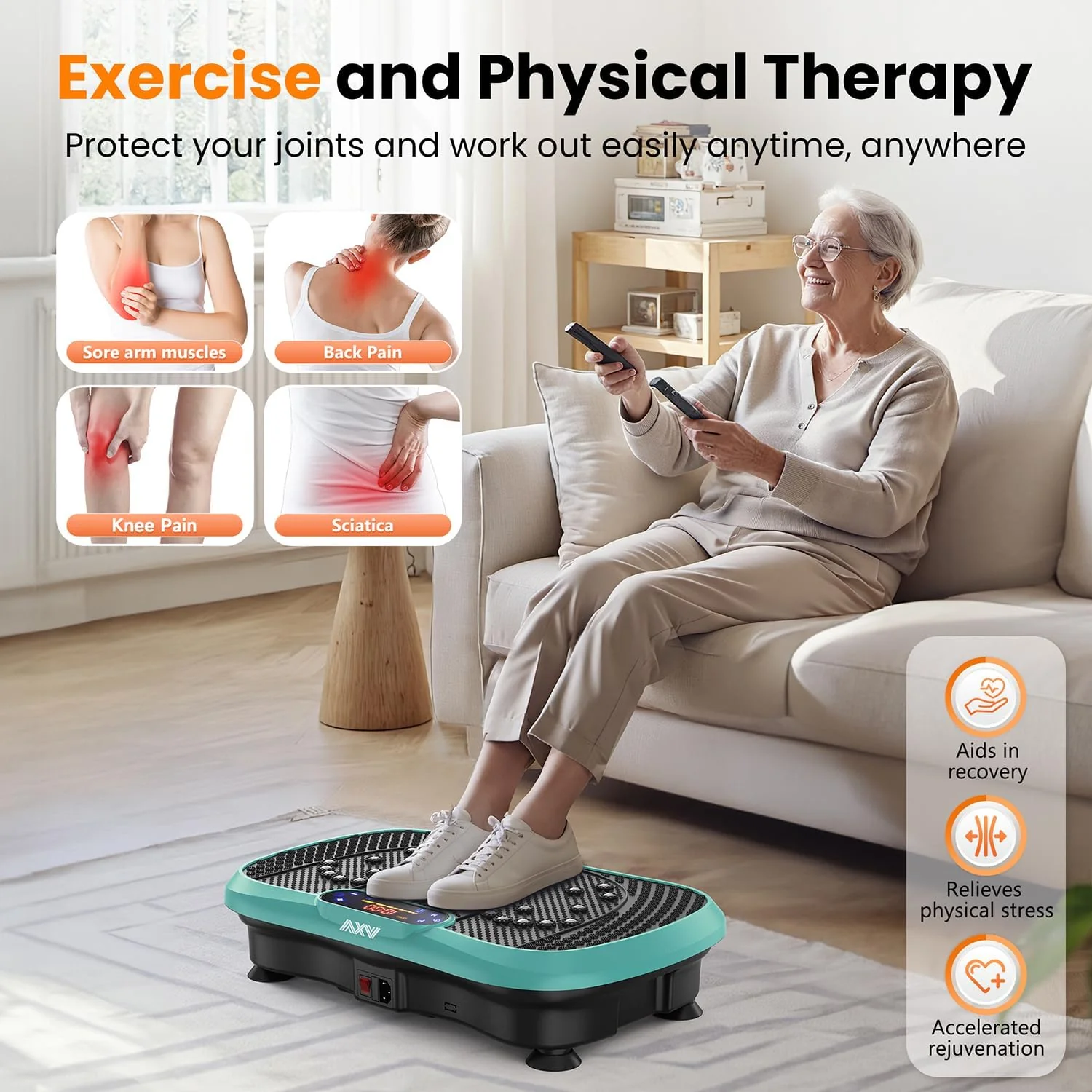 AXV Vibration Plate Fitness Platform Trainer Suitable for men and women to lose weight and burn fat at the gym