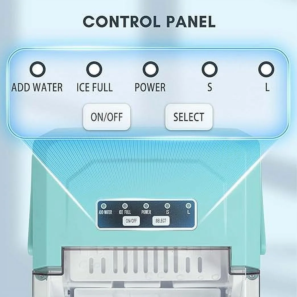 2025 Draagbare Tafel Ijsmachine met Handvat, Zelfreiniging, Mandje en Schep �C 9 Ijsblokjes in 6 Minuten, 12 kg in 24 Uur, 2 Maten Ijsblokjes in Bolvorm, voor Thuis, Keuken, Feest (Grijs)