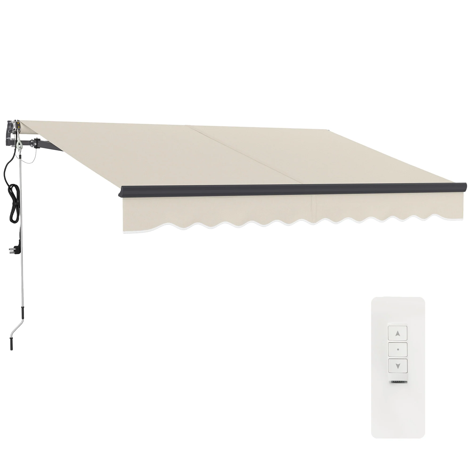 2025 3 x 2,5 m Elektrisch Zonnescherm met Afstandsbediening voor Tuin, Terras, Deur en Raam, Beige