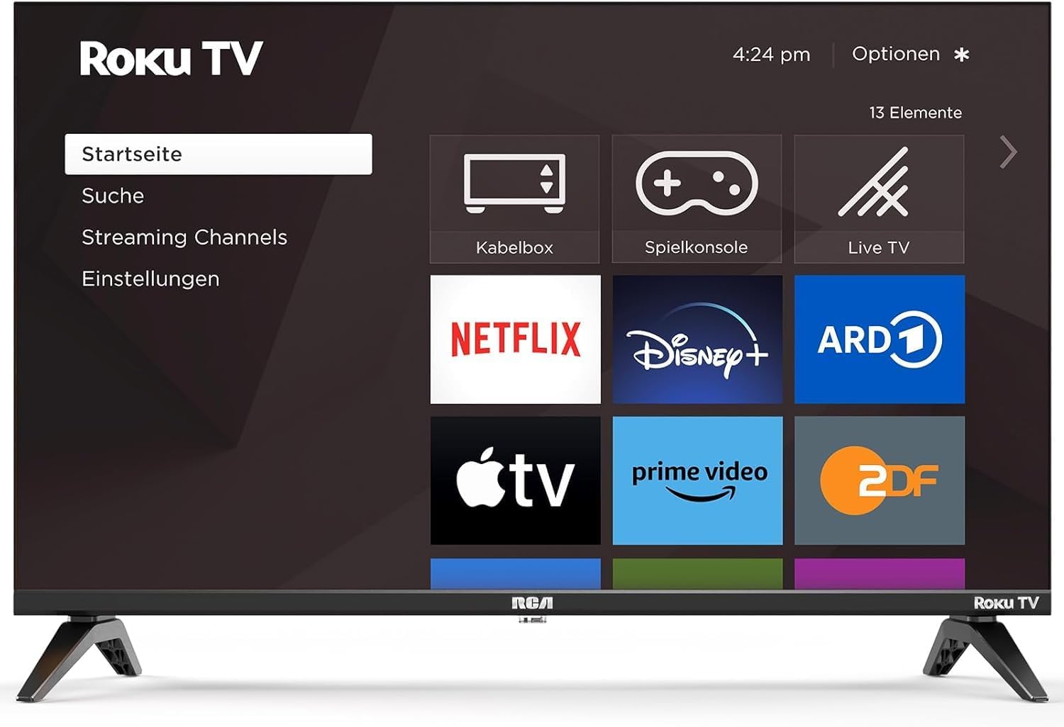 RCA Fernseher 43 Zoll (108 cm), UHD 4K Smart TV mit WLAN, Triple Tuner (DVB-C/S/S2/T/T2), HDR10 HLG, RK43UN1, 2024 (Nur für Deutschland)