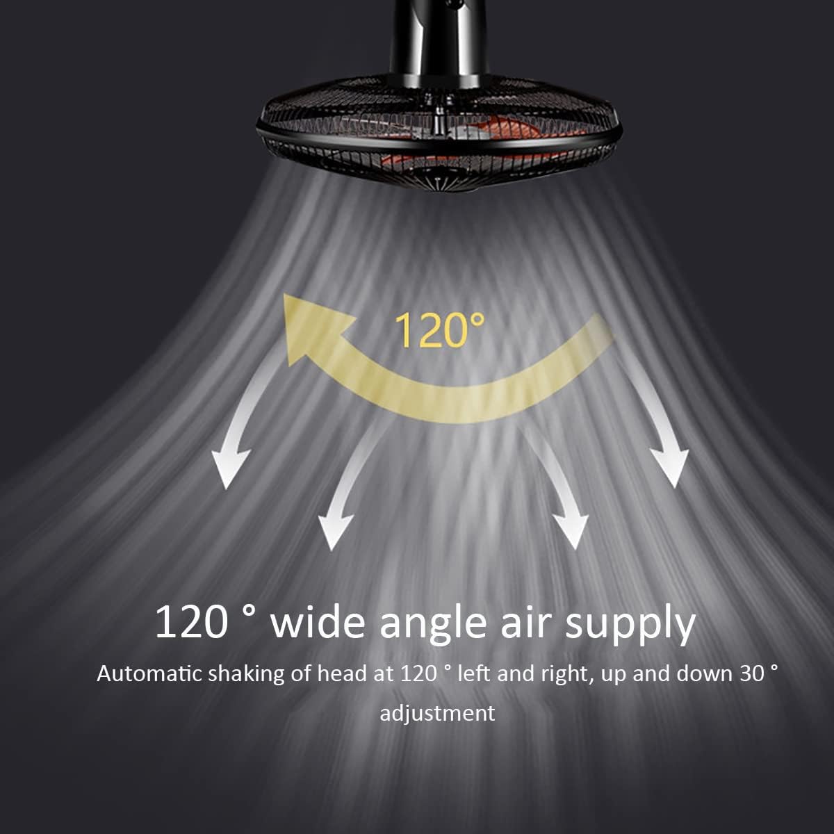 Verstellbarer, Oszillierender Industrie-Wandventilator, 5 Flügel, 3 Geschwindigkeitsstufen, Hohe Luftgeschwindigkeit, Schwarz, Robust, Für Den Außenbereich, Gewerbe Und Privat