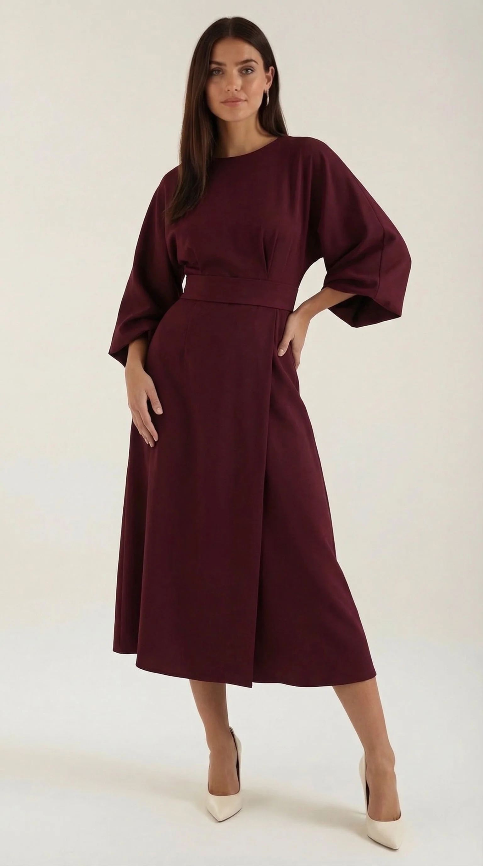 Midikleid mit Ballon?rmeln