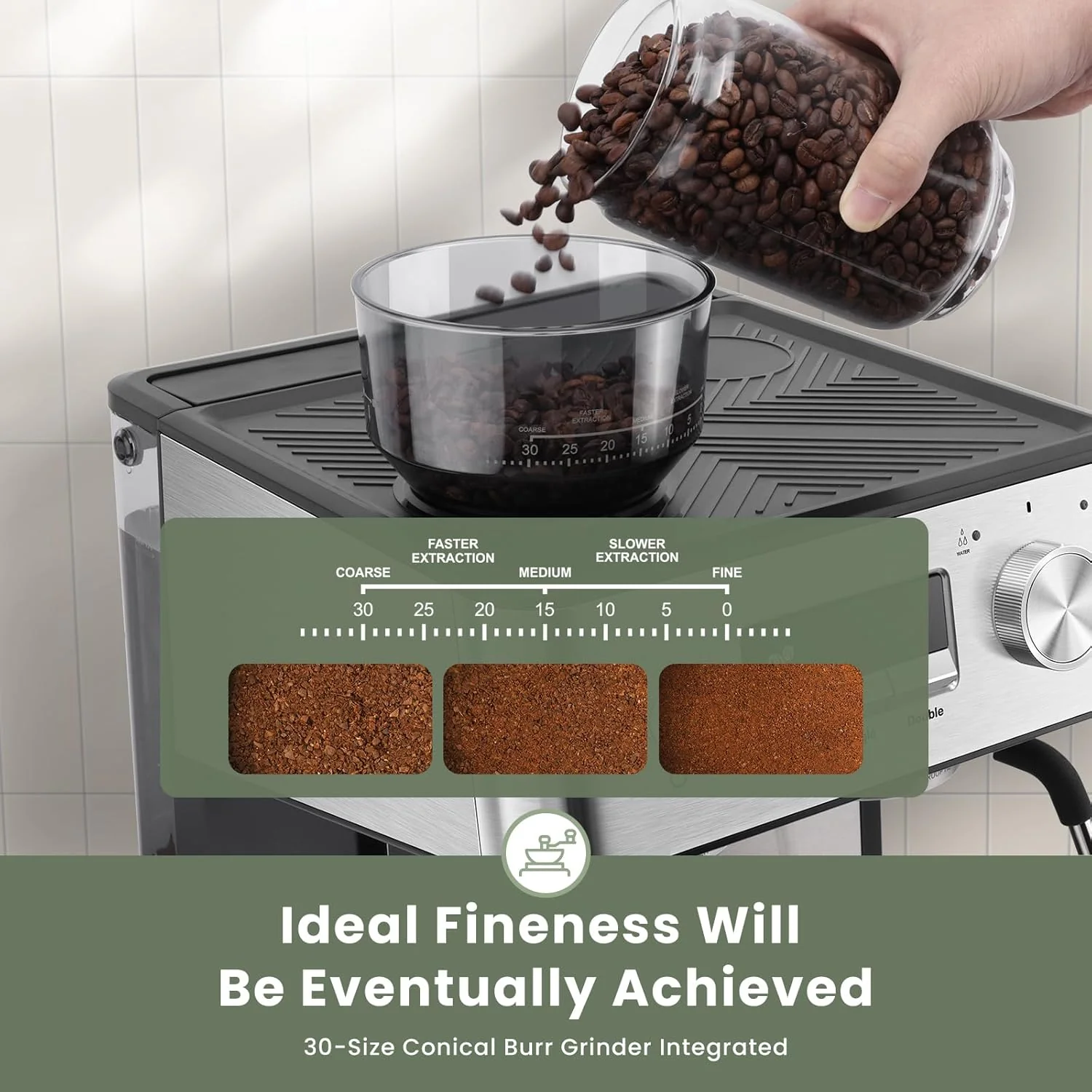 Gevi 20 Bar Espresso Machine with Grinder & Milk Frother