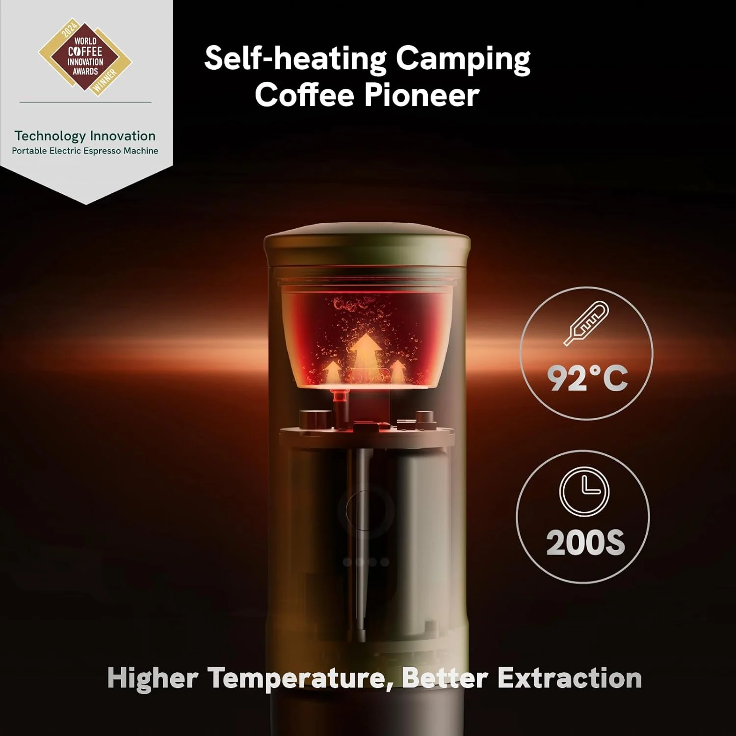 OutIn Nano Draagbare Espressomachine met Batterij, voor onderweg of camping, Koffiezetapparaat to go, met elektrische zelfverwarming via USB - C, 2 in 1 voor gemalen koffie en NS - capsules