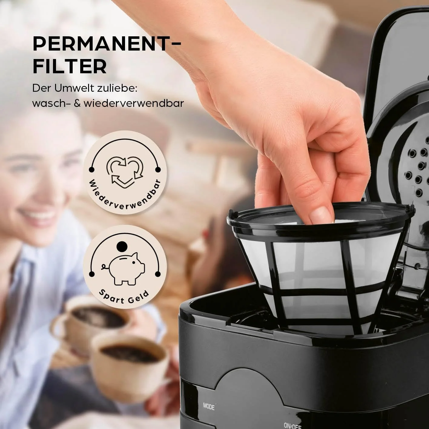 Barista filterkoffiezetapparaat met verstelbare molen & thermoskan | Warmhoudfunctie, 24-uurs timer & permanent filter | Voor 10 koppen koffie | Koffiezetapparaat voor bonen & poeder [roestvrij staal]