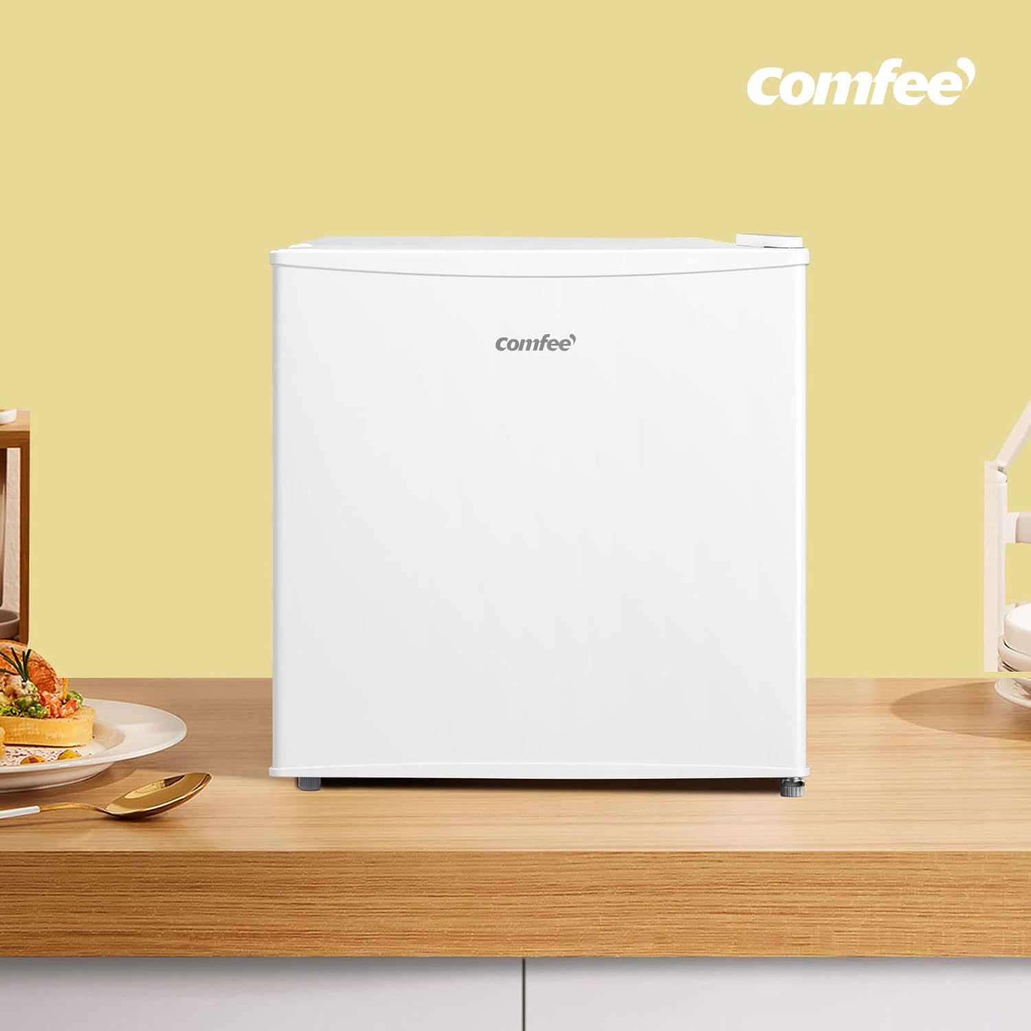 COMFEE' RCU40WH2(E) Mini Congelador 31L, Puerta Reversible, 4 Estrellas, Silencioso, práctico en la Oficina, Hotel y Hogar, Blanco