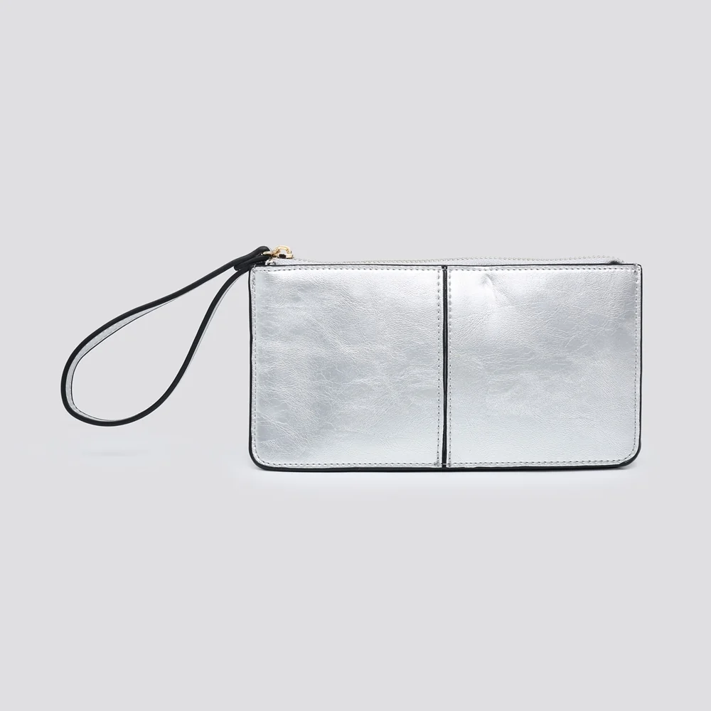 Zoe Zip Purse | Silver