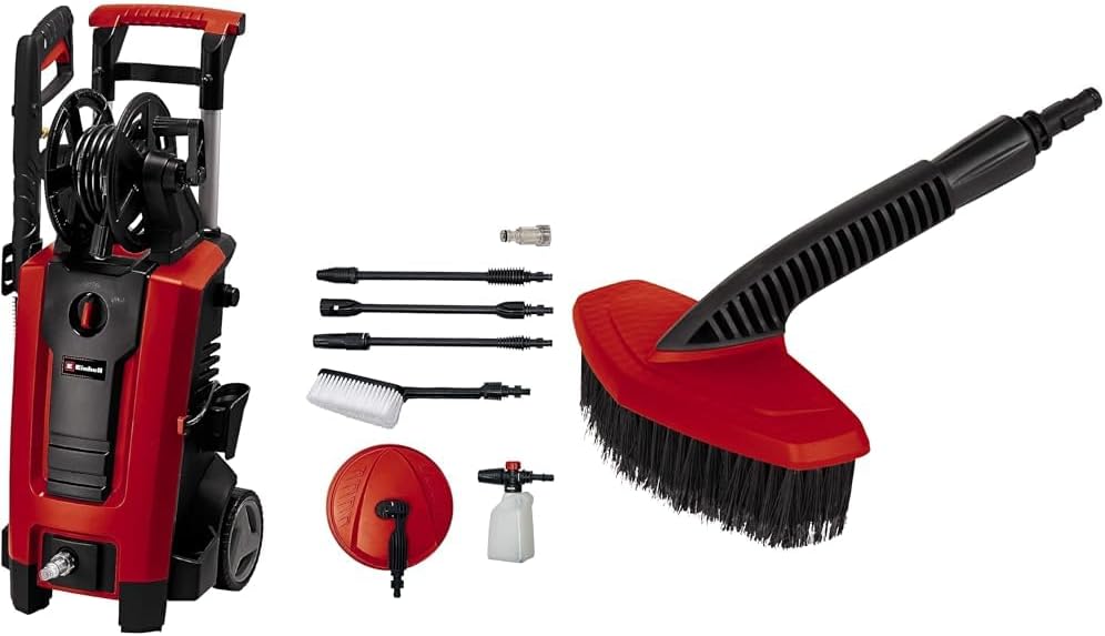 Einhell Hochdruckreiniger TE-HP 140 (1.900 Watt, max. 140 bar, modulares Quick-Couple-System, inkl. Hochdruckschlauch, Pistole, Lanze, div. Düsen, Bürste, Sprühmittelbehälter)