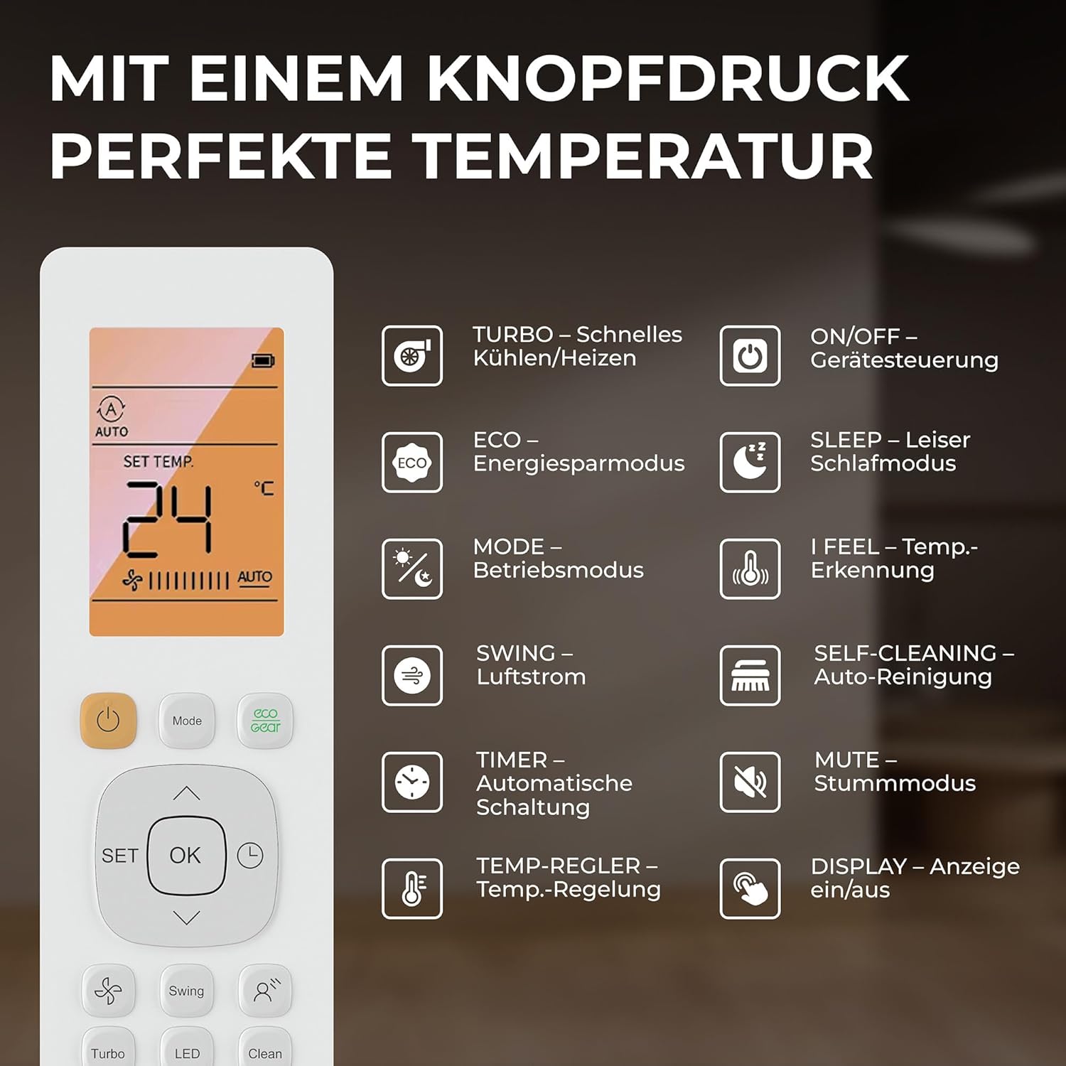 Kältebringer Split Klimaanlage - 9000 BTU (2,6 kW) - Klimagerät mit Heizfunktion, WiFi & App, bis 45qm, sehr leise - Set mit 5m Kupferleitung, Kältemittel R32, Montagematerial