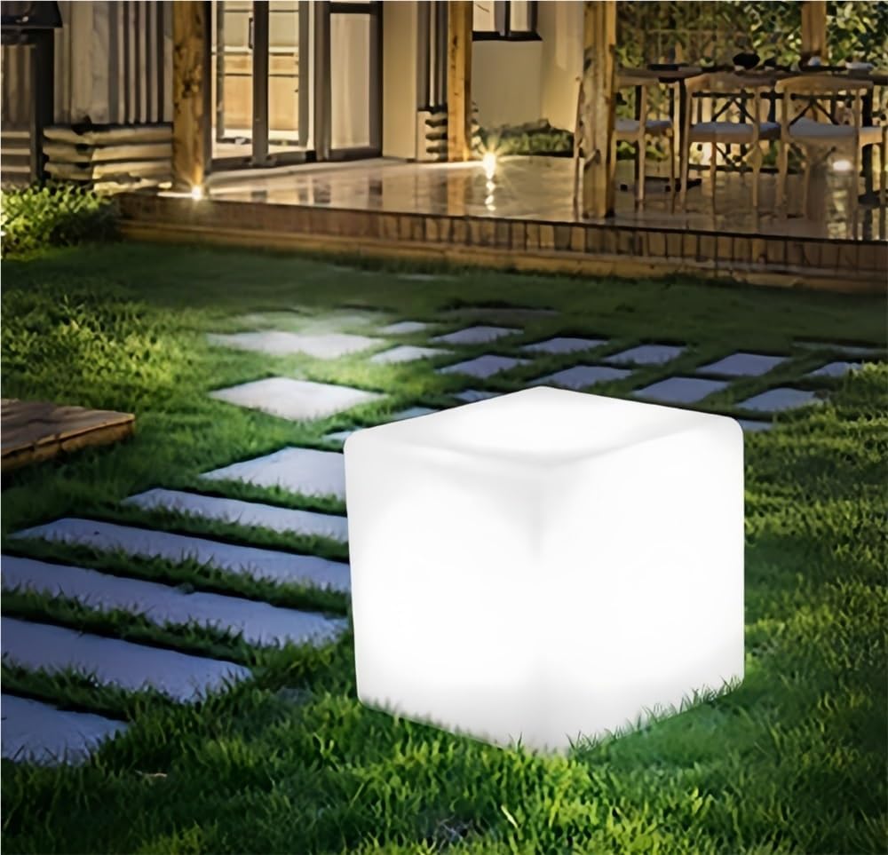 16 Farben LED Würfel-Stuhl-Licht, wiederaufladbar, wasserdicht, leuchtend, Sitztisch mit Fernbedienung, Stimmungsbeleuchtung für Haus und Garten, 39,9 cm, perfekt für Partys und Outdoor-Dekoration