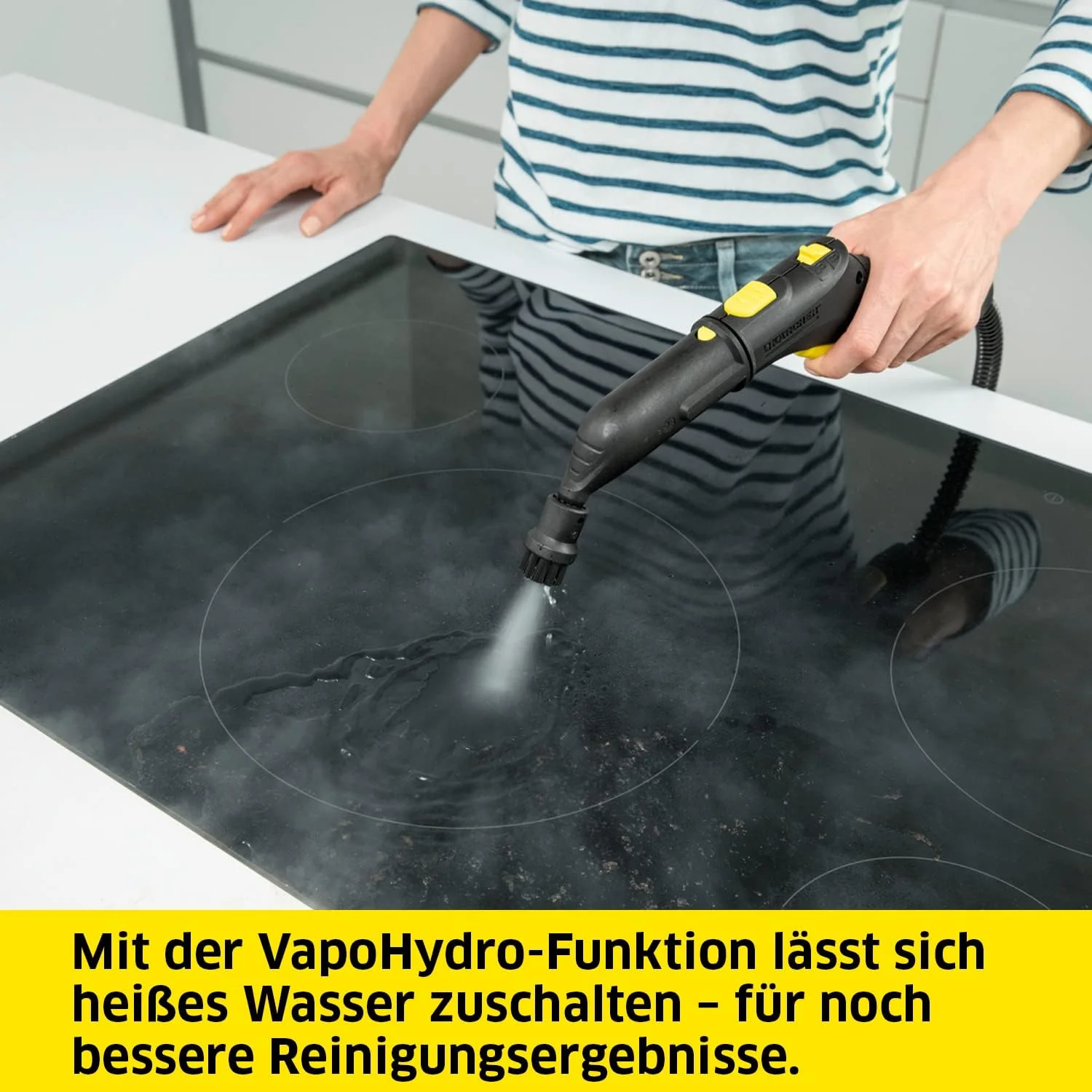 Krcher Dampfreiniger SC 5 EasyFix mit Heiwasser-Zuschaltung, Dampfdruck: 4,2 bar, Aufheizzeit: 3 min., Flche: ca. 150 m, Tank: 0,5 l + 1,5 l, inkl. Bodenreinigungsset EasyFix und Düsen