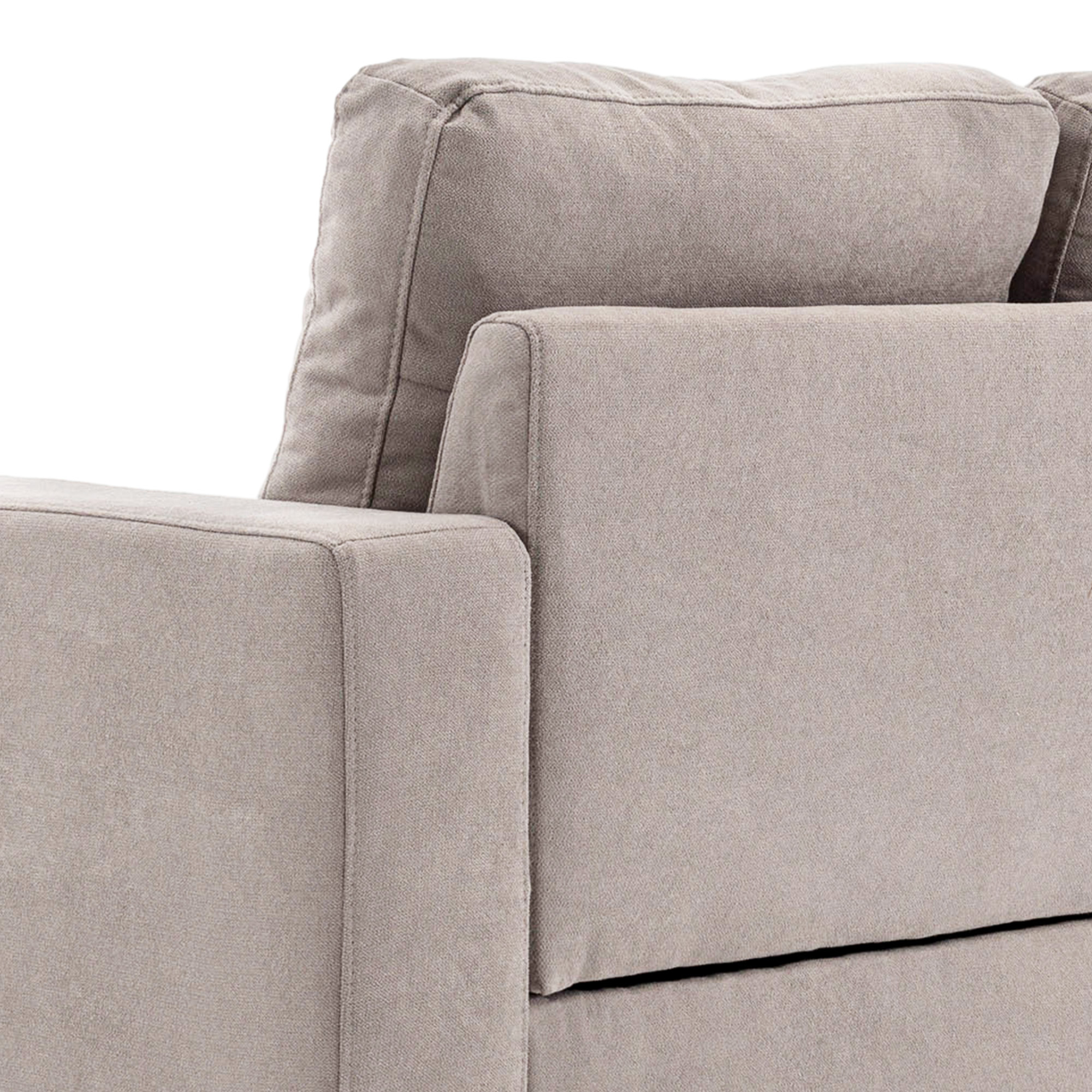 3-zits hoekbank, linnenlook, omkeerbare chaise longue, 193x136x85 cm, lichtgrijs