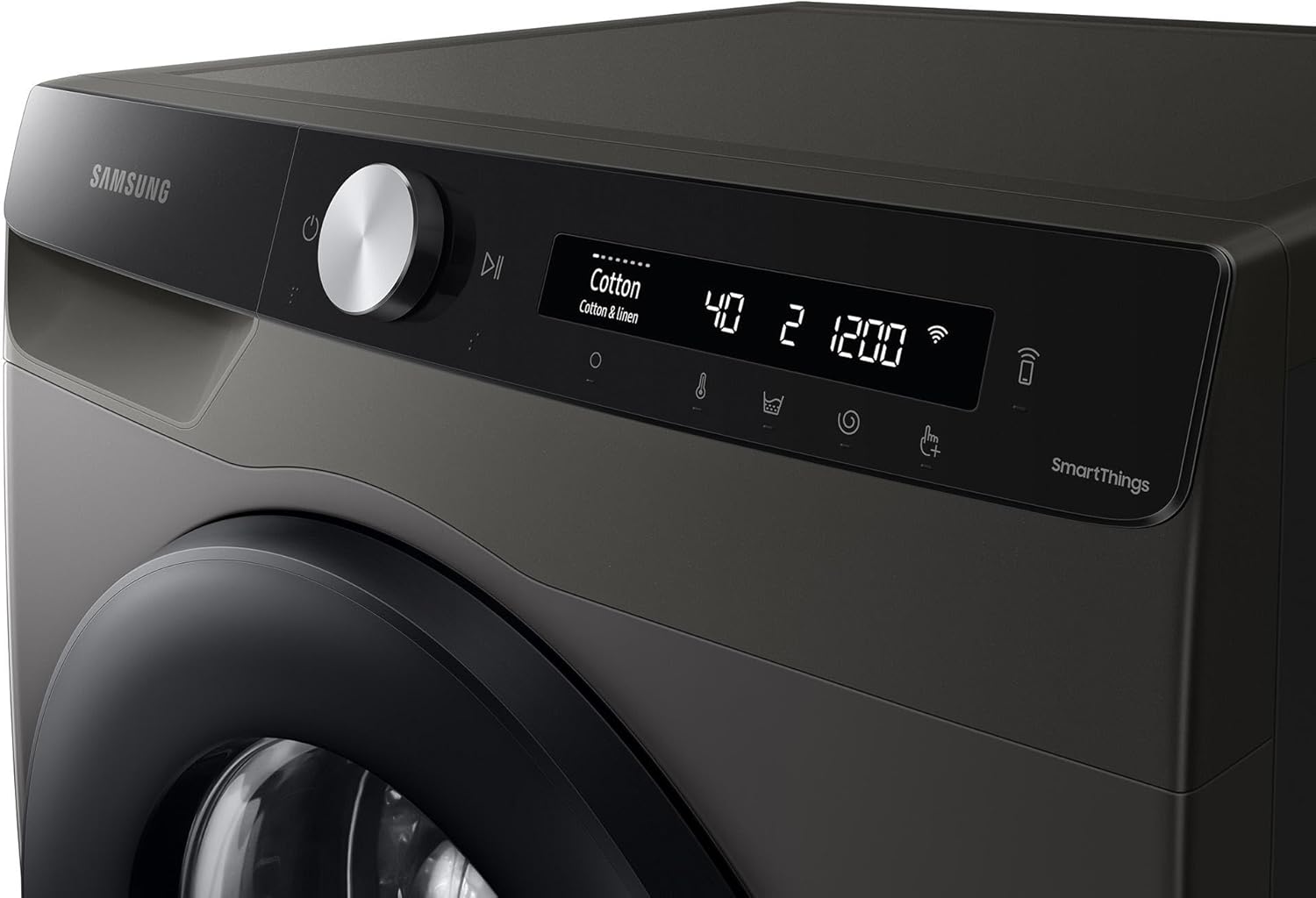 Waschmaschine, 8 kg, 1400 U/min, Ecobubble, Simple Control, WiFi SmartControl, SuperSpeed 59 Min, Inox/Schwarz, WW80T604ALXAS2