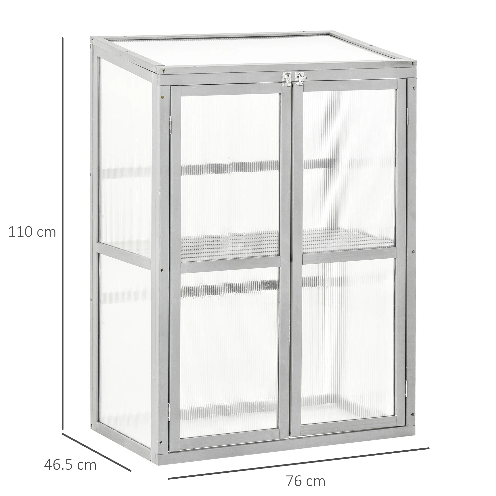 2025 Outsunny Koude Kas van Hout met Polycarbonaatpanelen voor Tuin en Teelt van Bloemen en Groenten