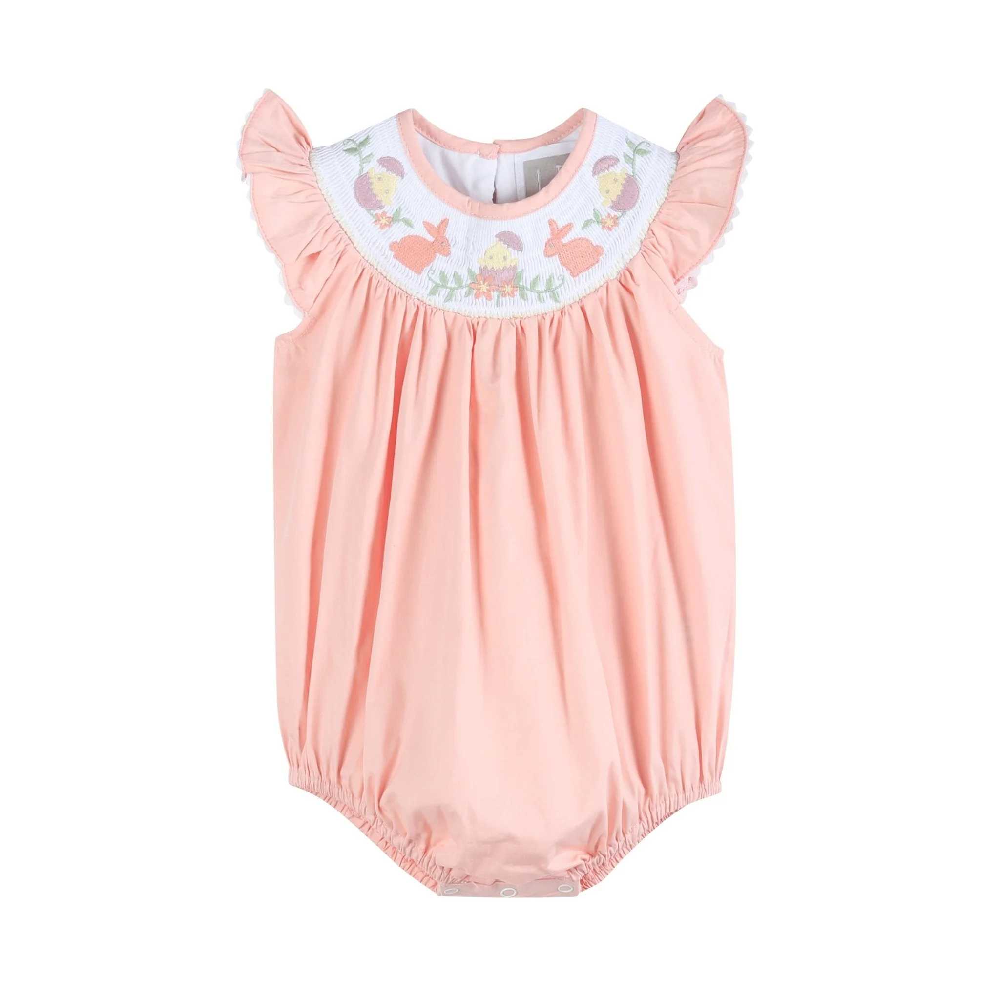 Light Pink Smocked Flutter Romper
