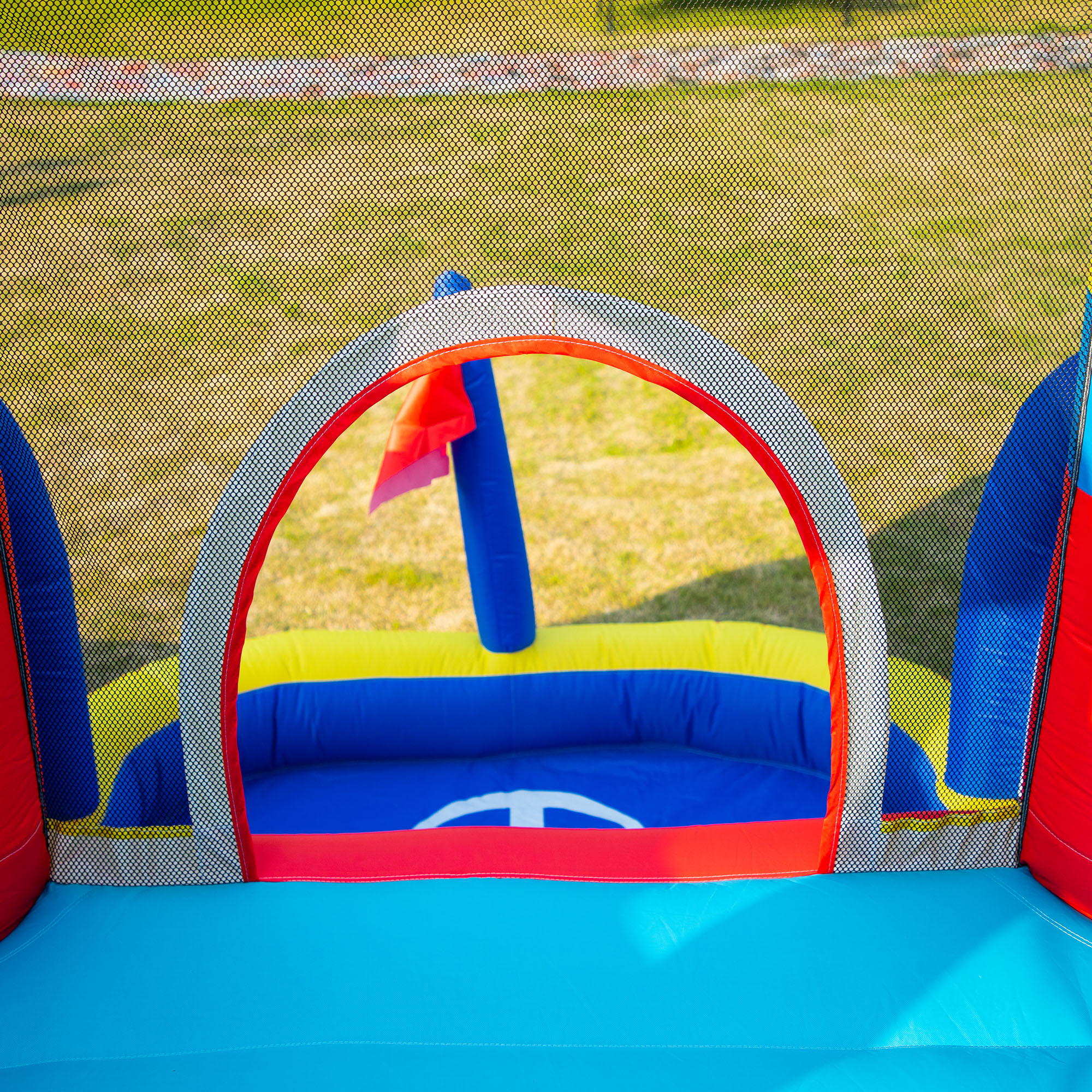 Outsunny springkasteel met blazer 265 cm x 260 cm x 200 cm