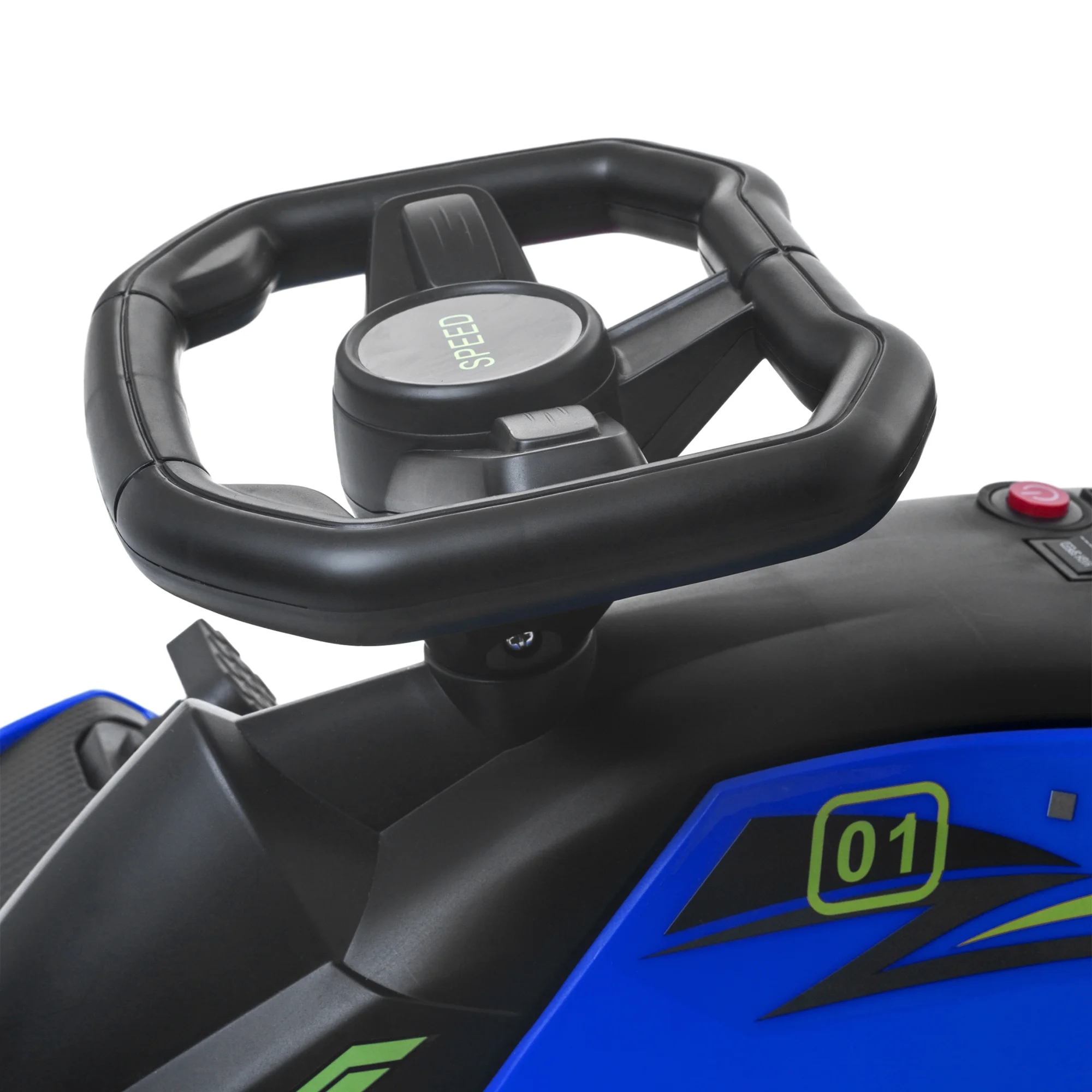 2025 Aosom 12V Elektrische Gokart met Langzame Start, Muziek en Verlichting �C Blauw