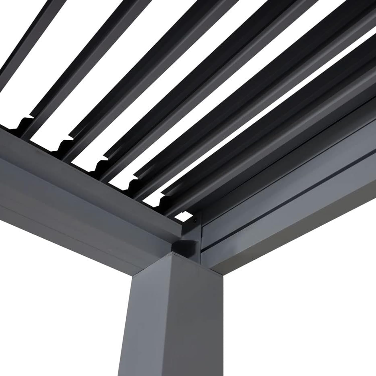 Lamellen Pergola Bioclimatic Aluminium | Pavillon verstellbares Lamellendach 4x3m wasserdicht | freistehend anthrazit pulverbeschichtet