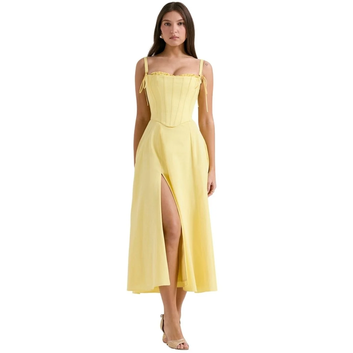 Elegantes Kleid mit skulpturalem Oberteil
